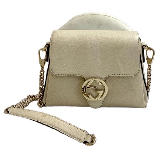 Interlocking leather handbag