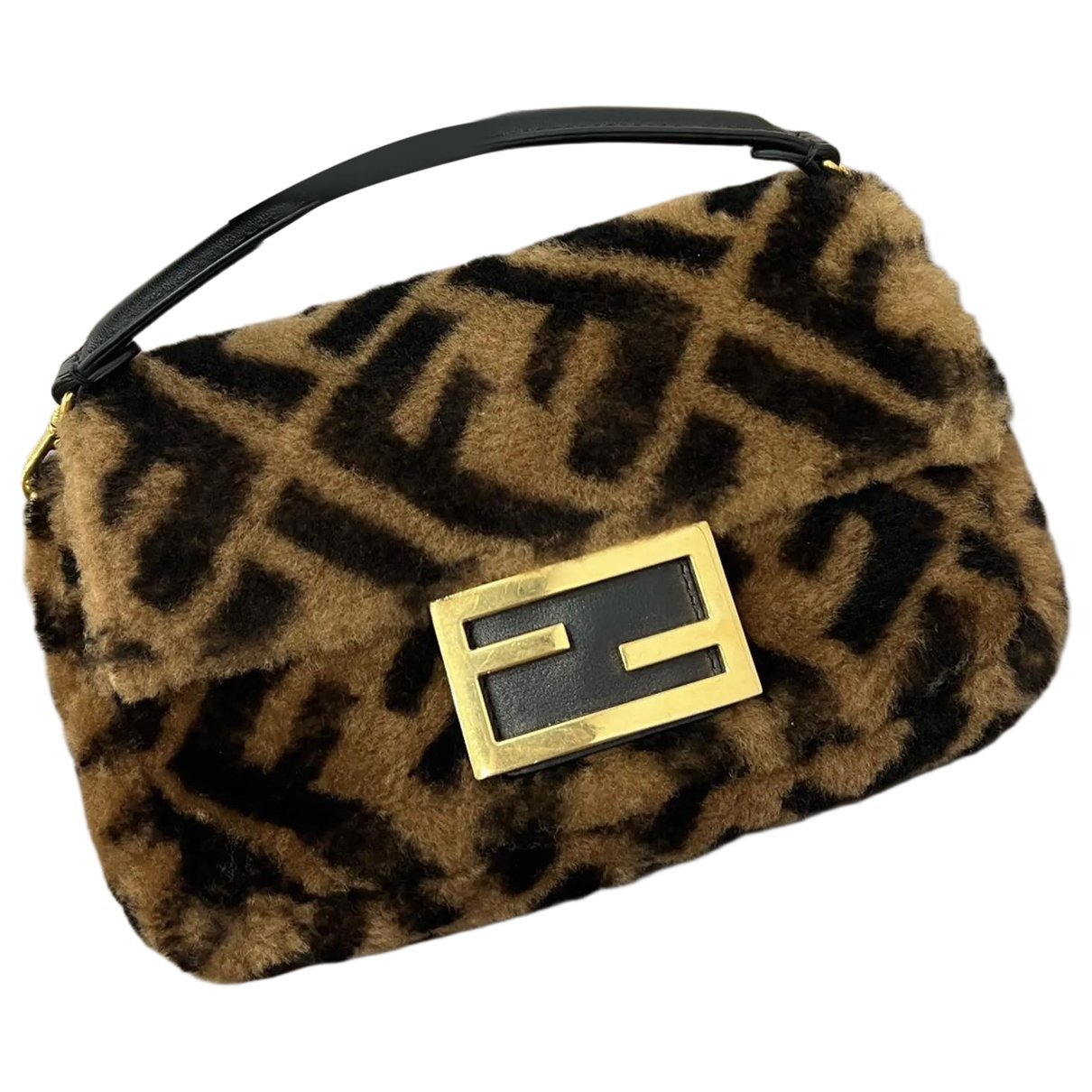 Baguette Chain Midi wool handbag