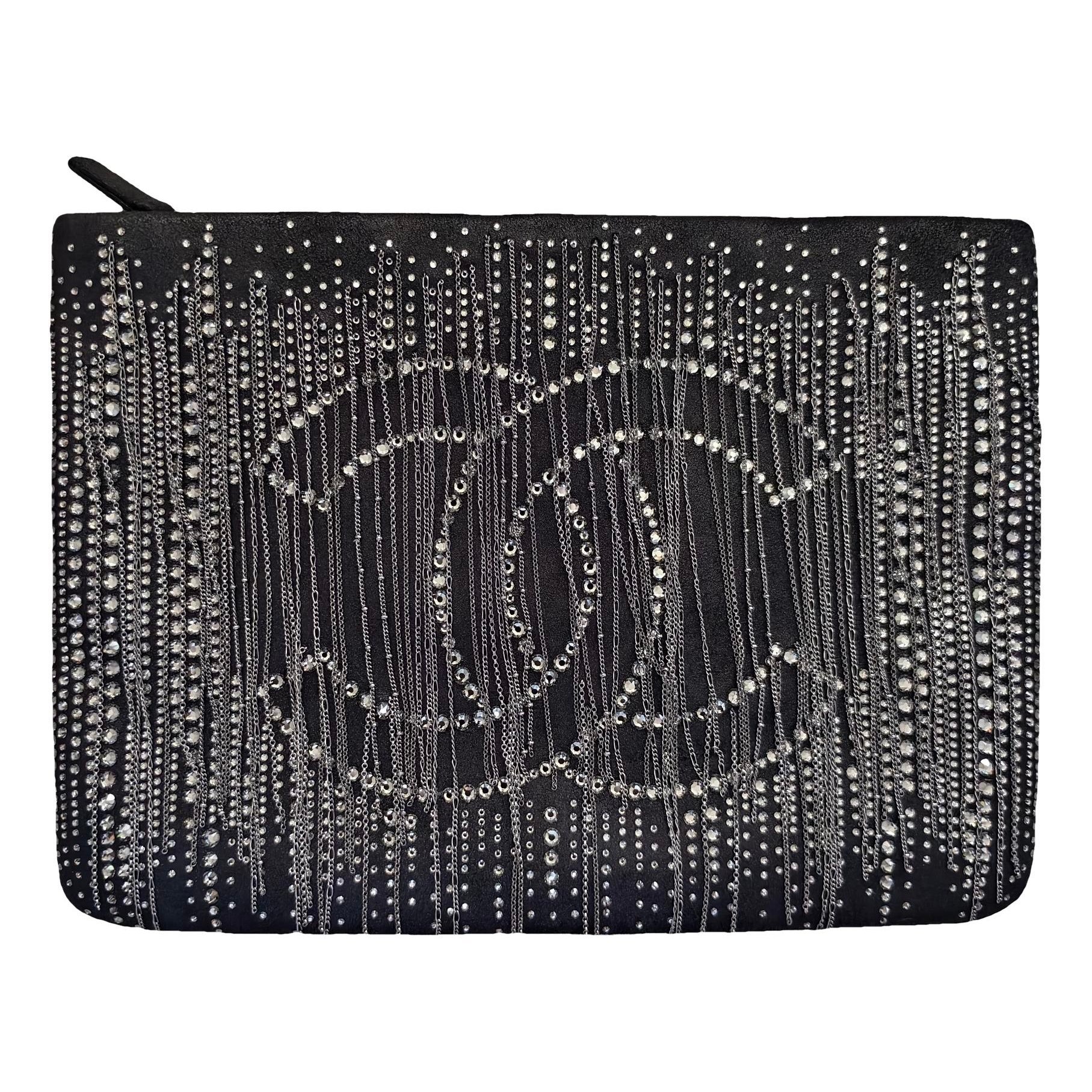 Leather clutch bag