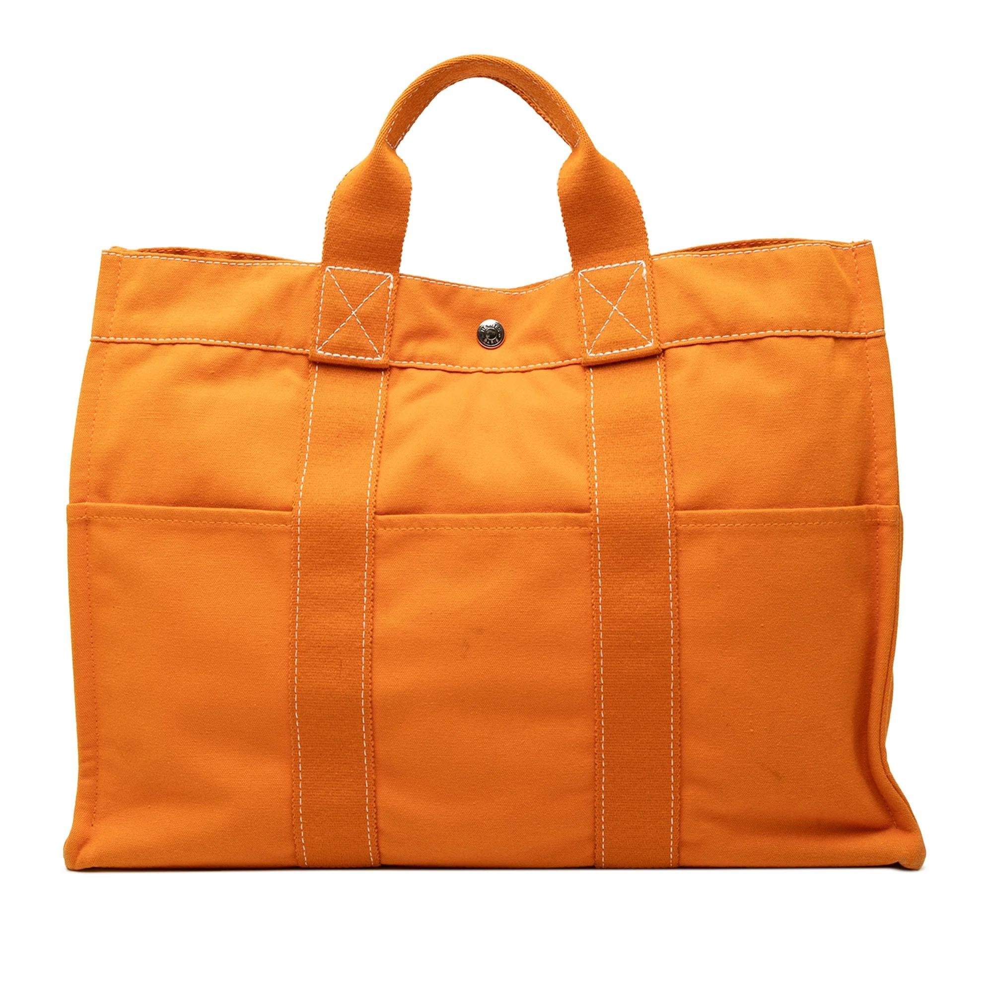 H leather tote