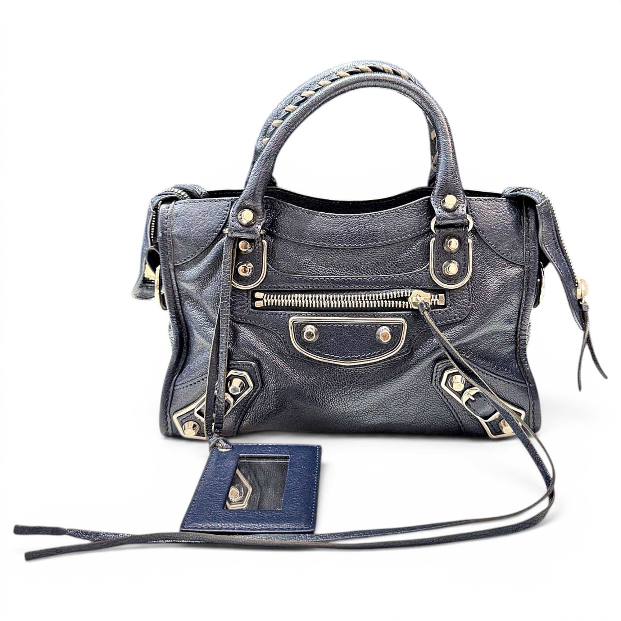 City leather handbag