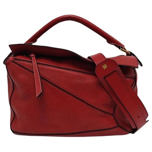 Puzzle leather handbag