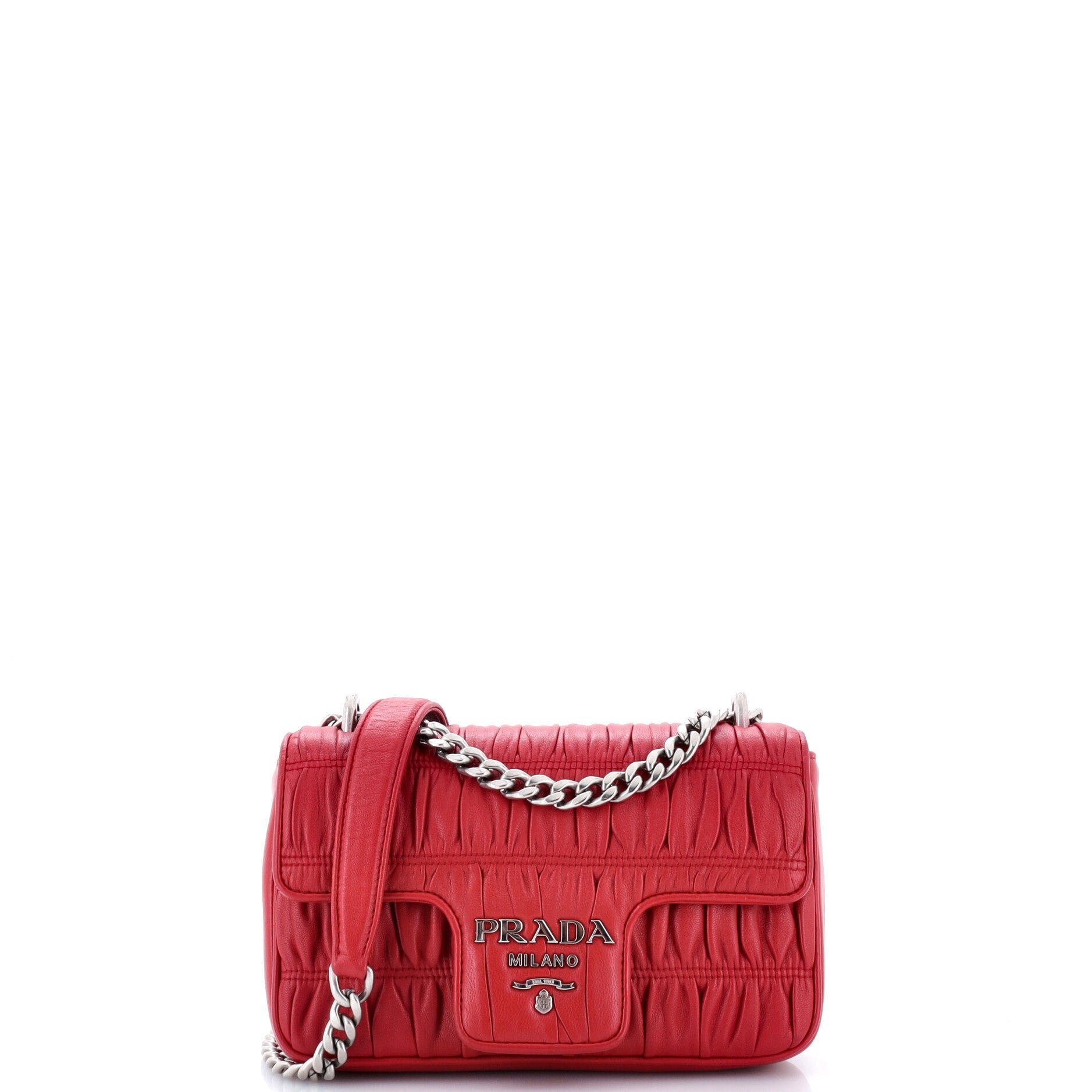 Chain Flap Shoulder Bag Nappa Gaufre Small