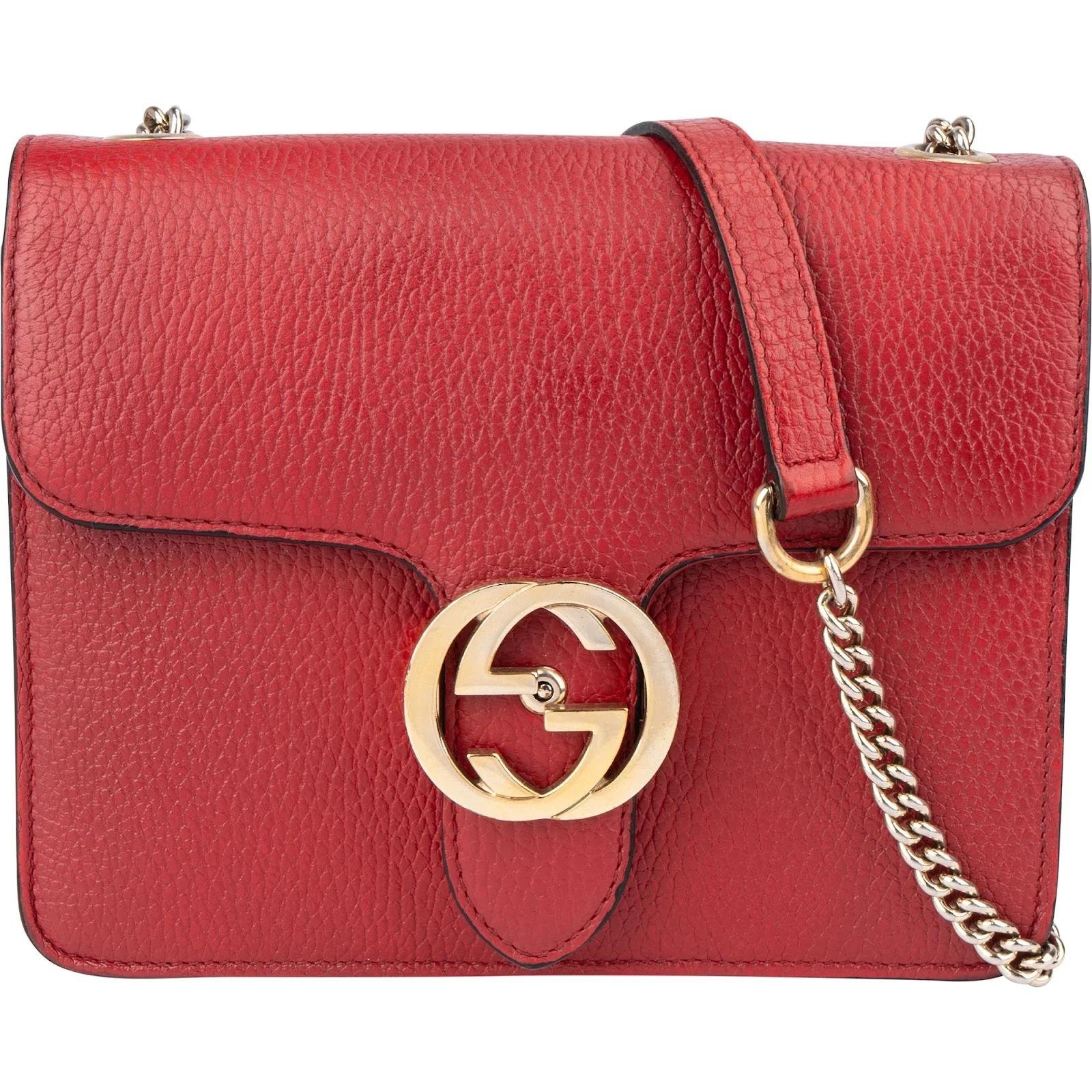 Interlocking leather crossbody bag