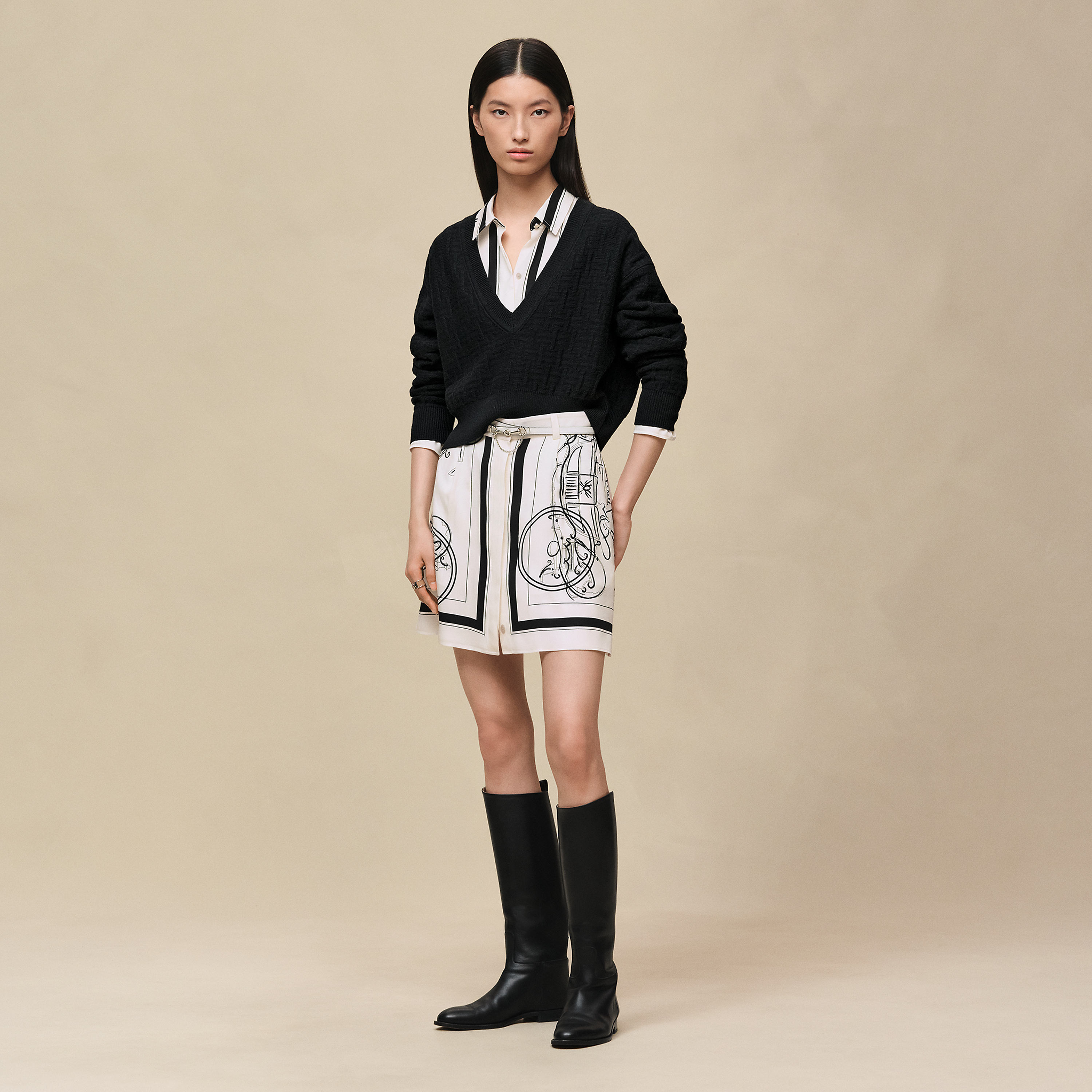 "H Voyage" long-sleeve sweater