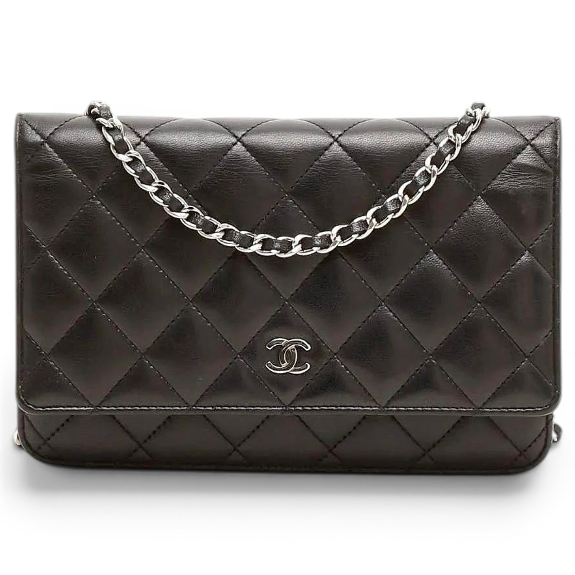Wallet On Chain leather crossbody bag