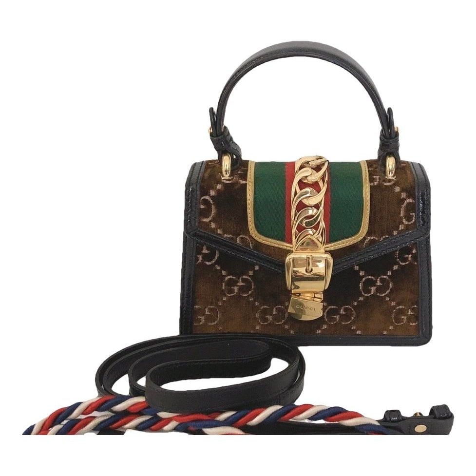 Sylvie Top Handle velvet handbag