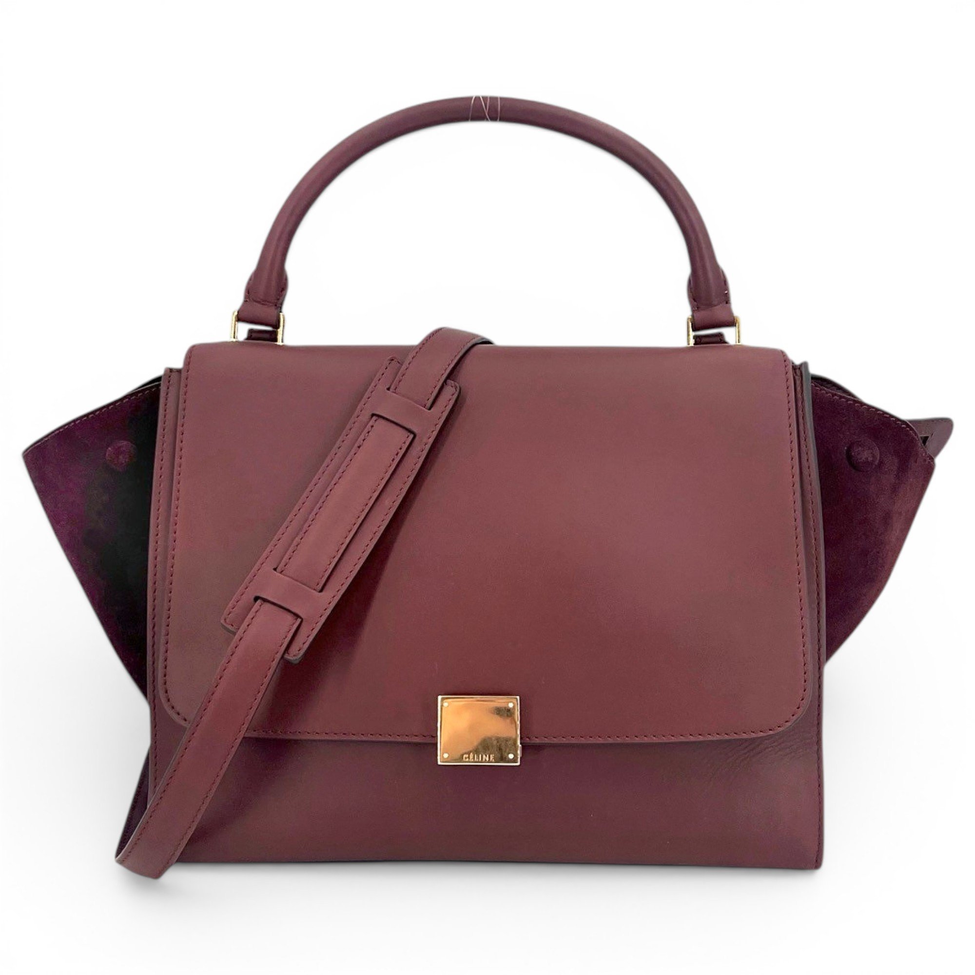 Trapèze leather handbag