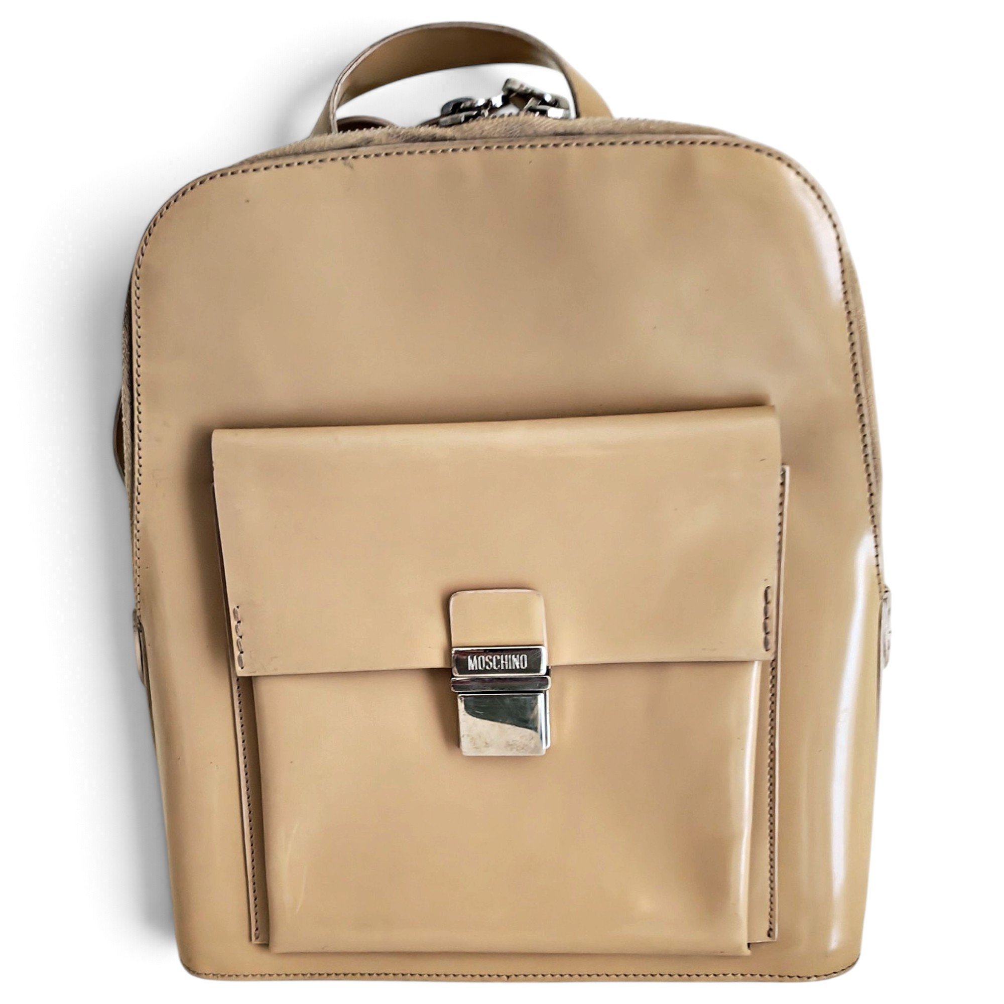 Patent leather backpack