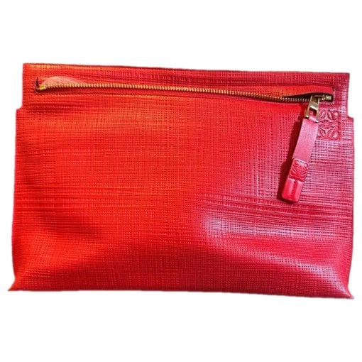 Loewe T Pouch leather clutch bag