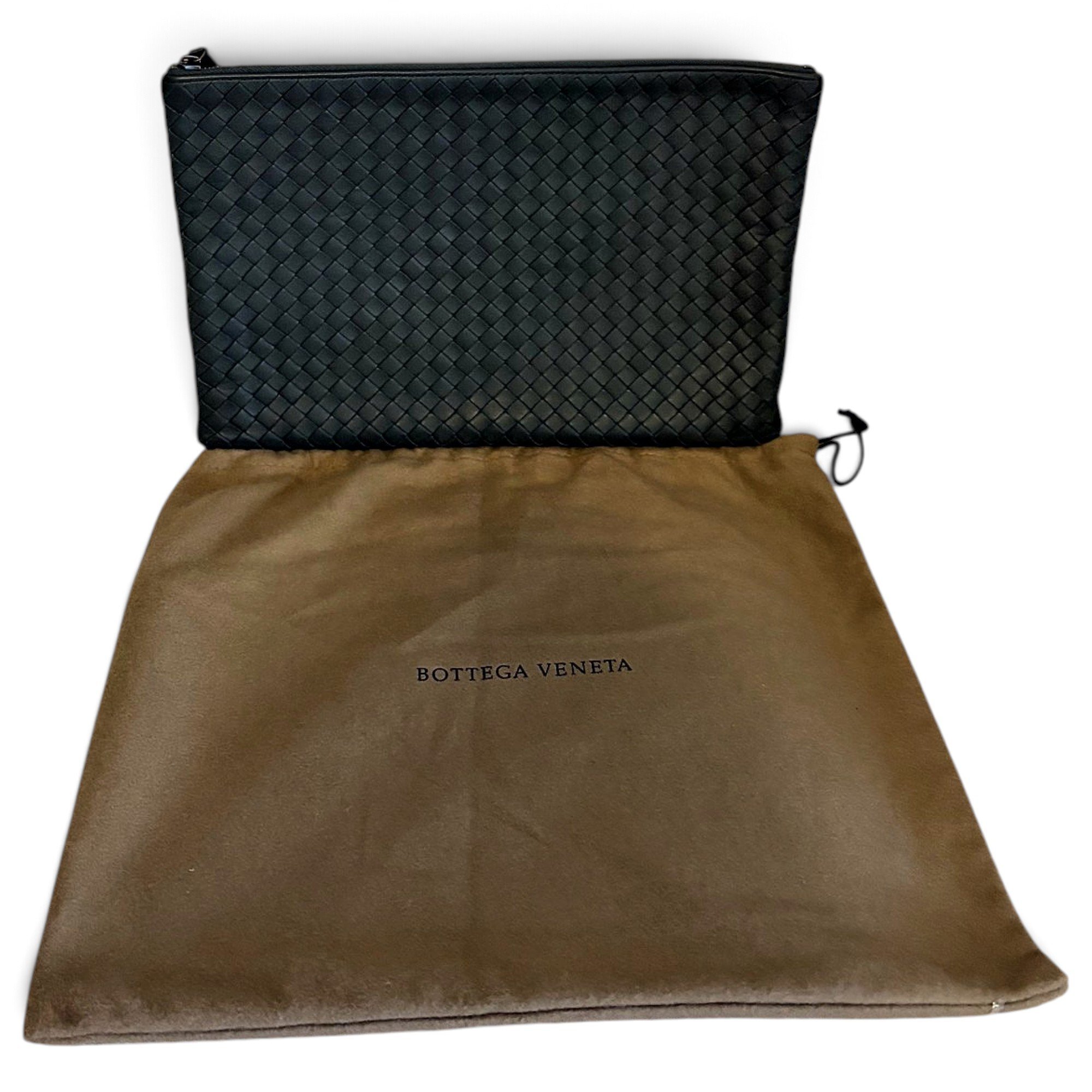 Leather clutch bag