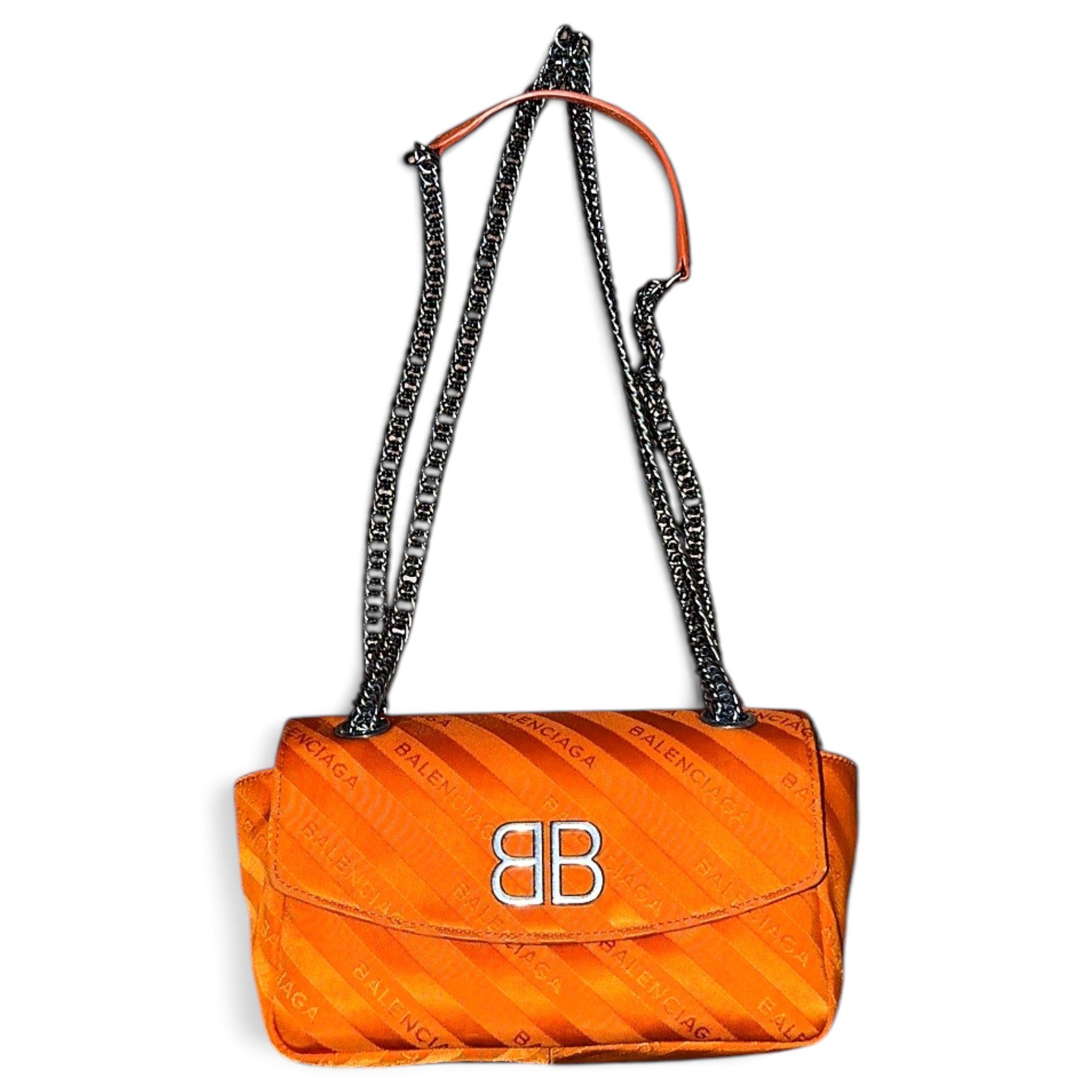 BB chain silk crossbody bag