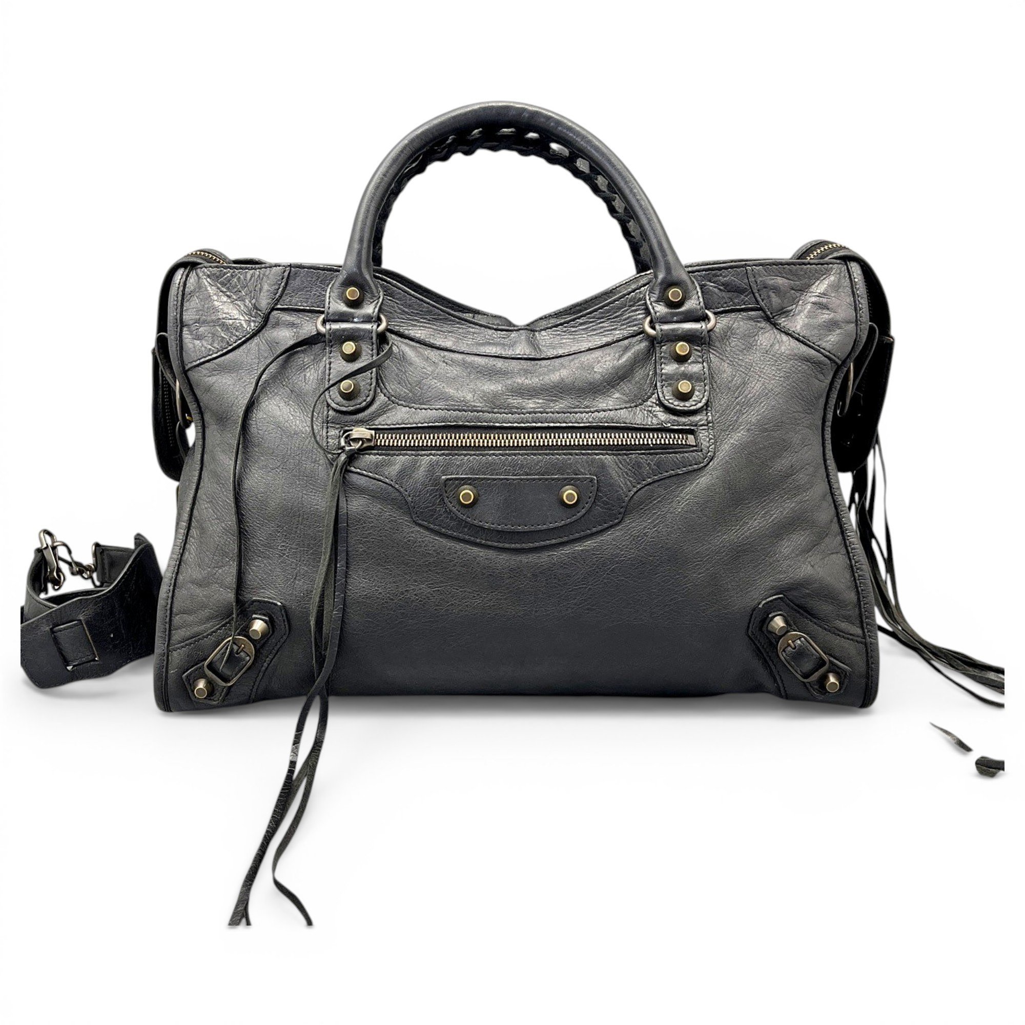 City leather handbag