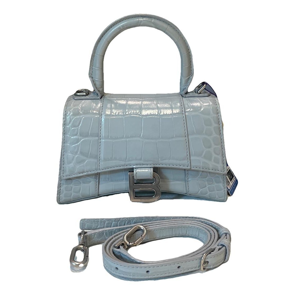 Hourglass leather handbag