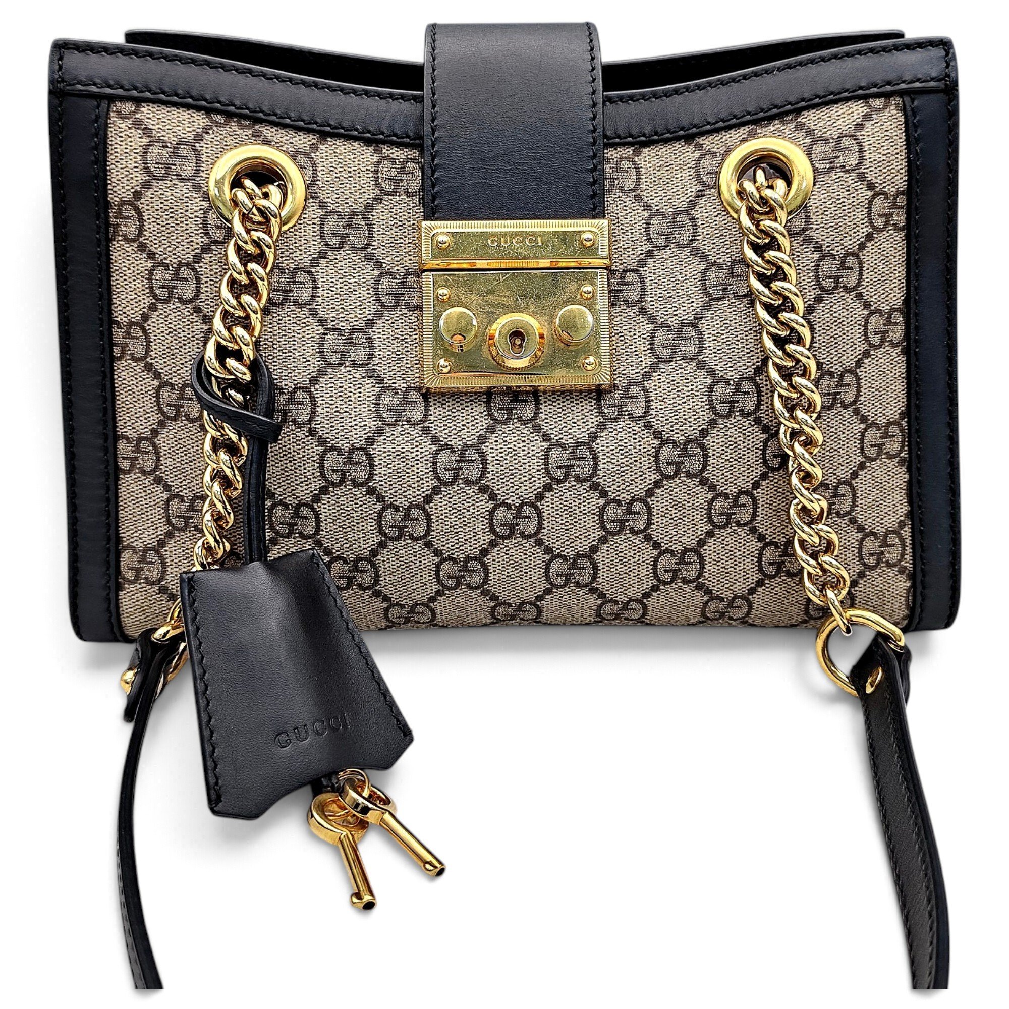 Padlock leather handbag