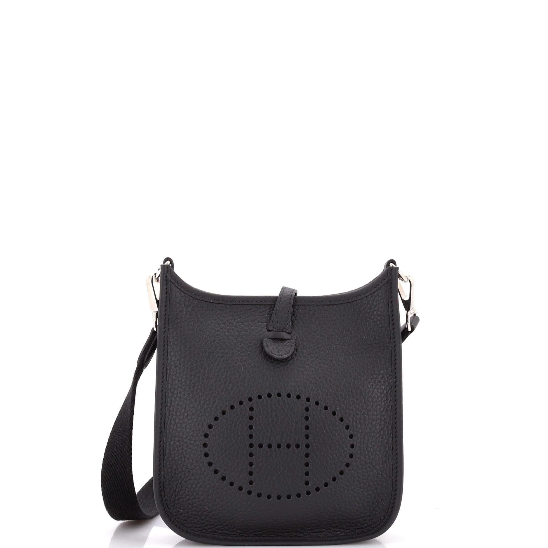 Hermes Evelyne Handbag Black Clemence Leather 2025