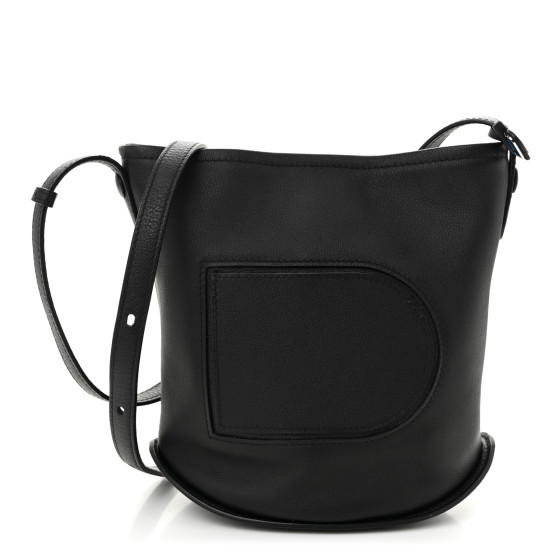 Delvaux Calfskin Mini Pin Allure Bucket Black