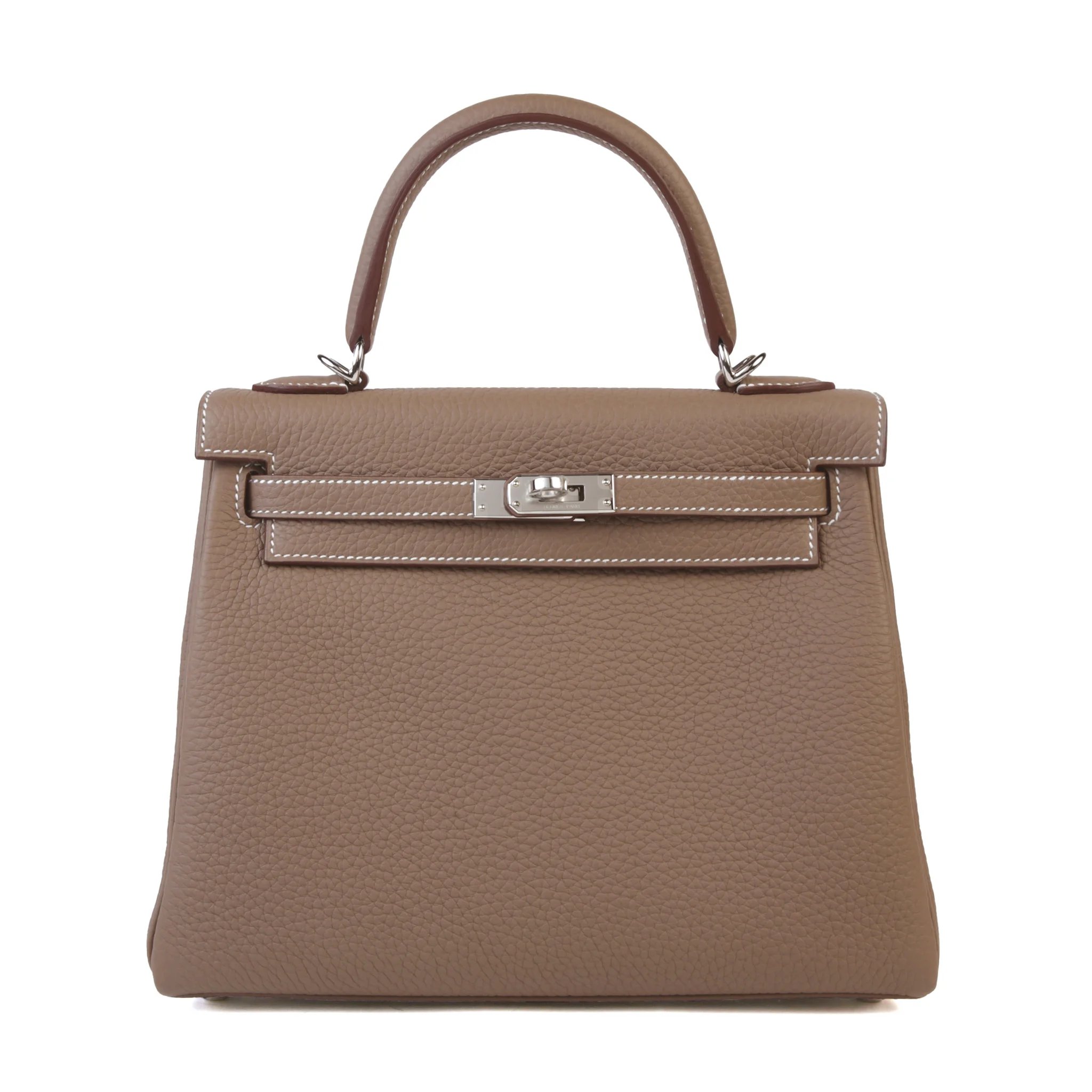 Brand New ( Rank N ) HERMÈS Kelly 25 Etoupe (18) Togo Palladium hardware G (2026)