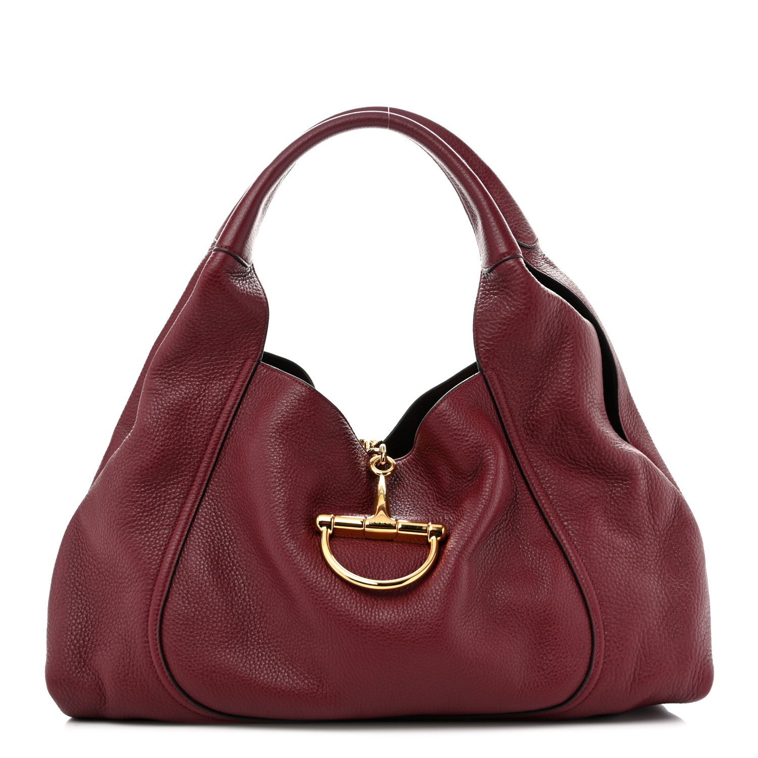 Gucci Grained Calfskin Softbit Maxi Shoulder Bag Rosso Ancora