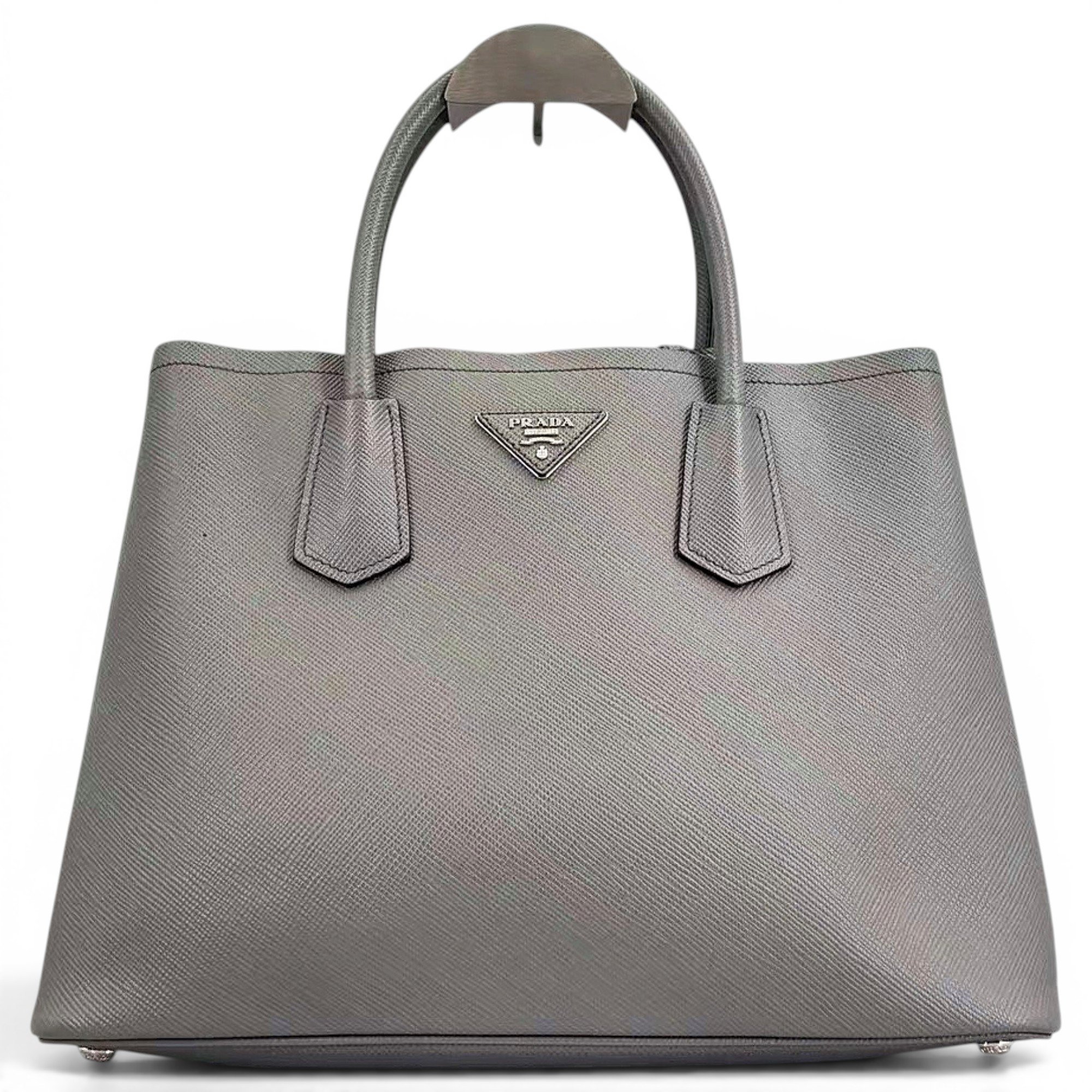 Double leather handbag