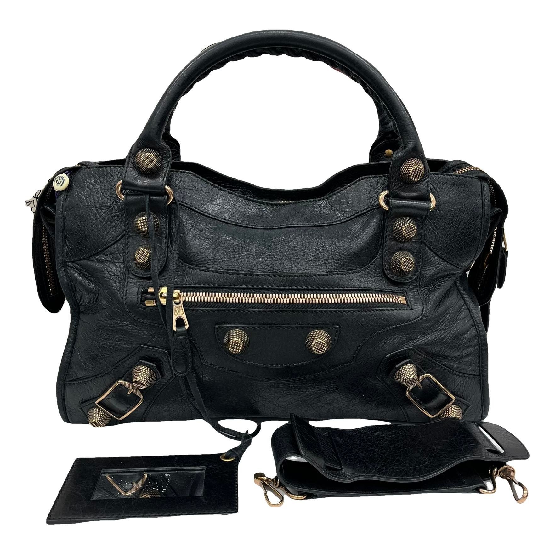 City leather handbag