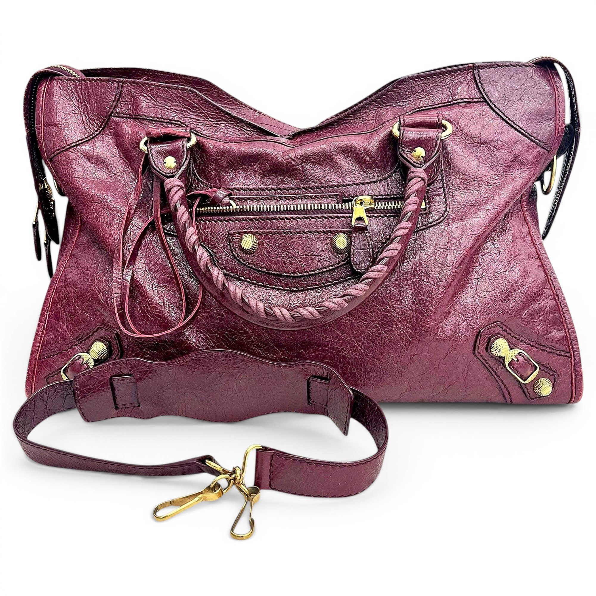 City leather handbag