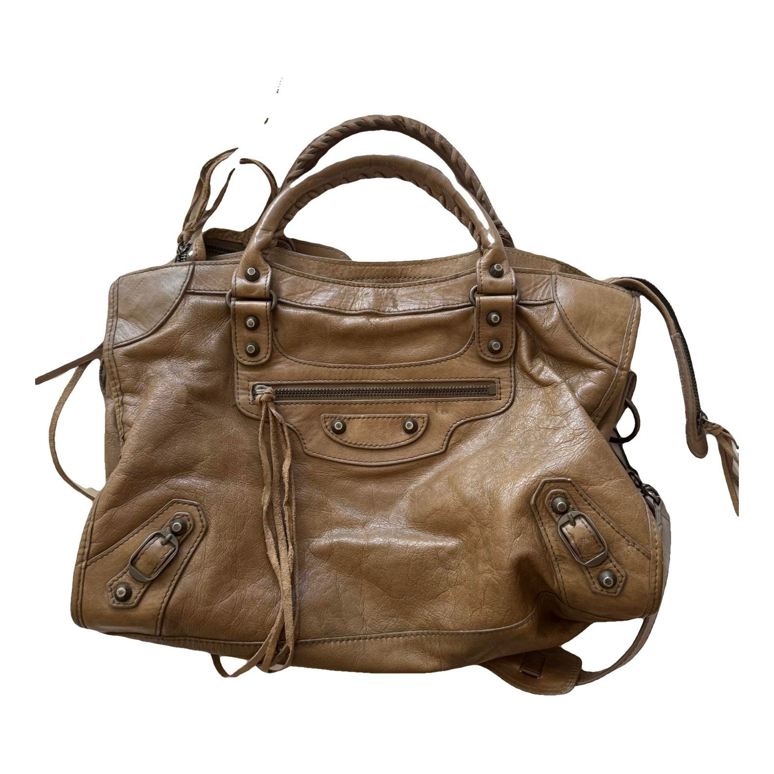 City leather handbag
