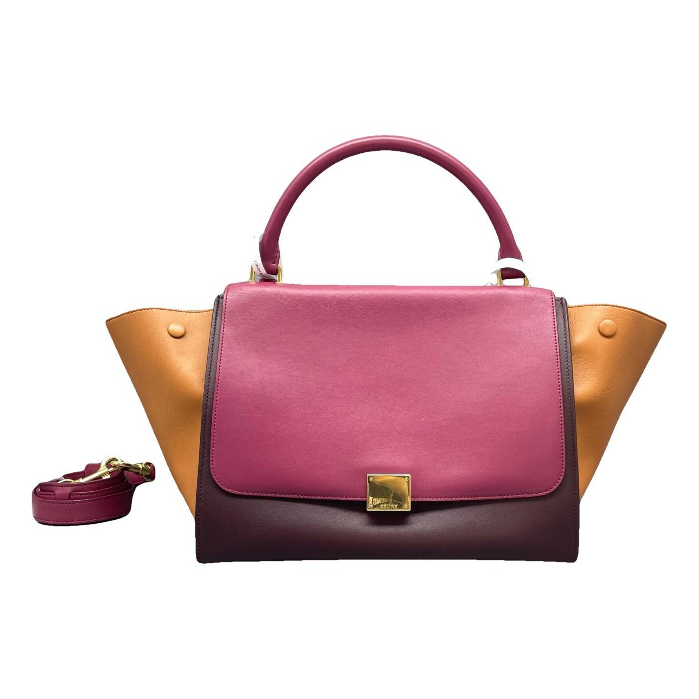 Trapèze leather handbag