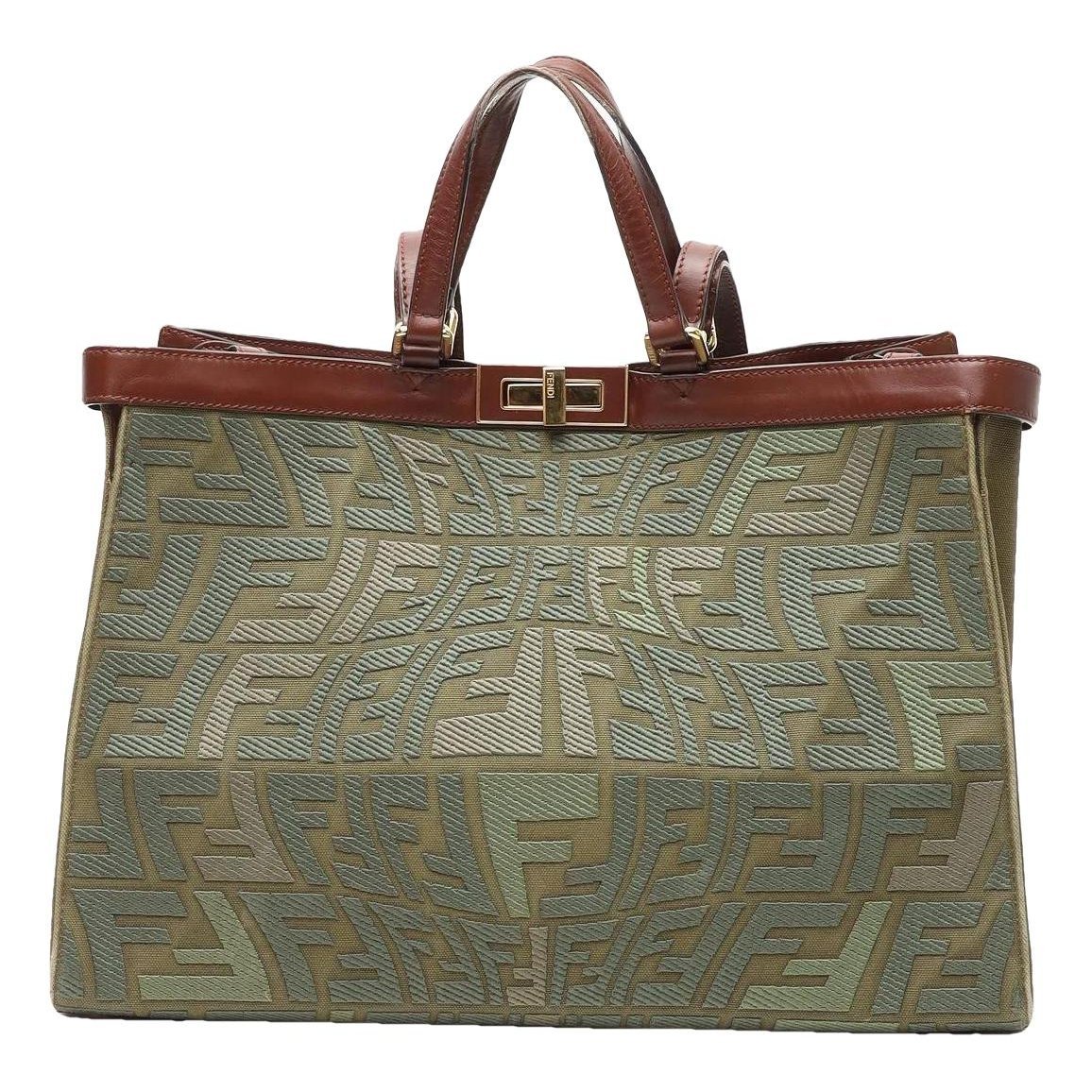 Peekaboo leather tote