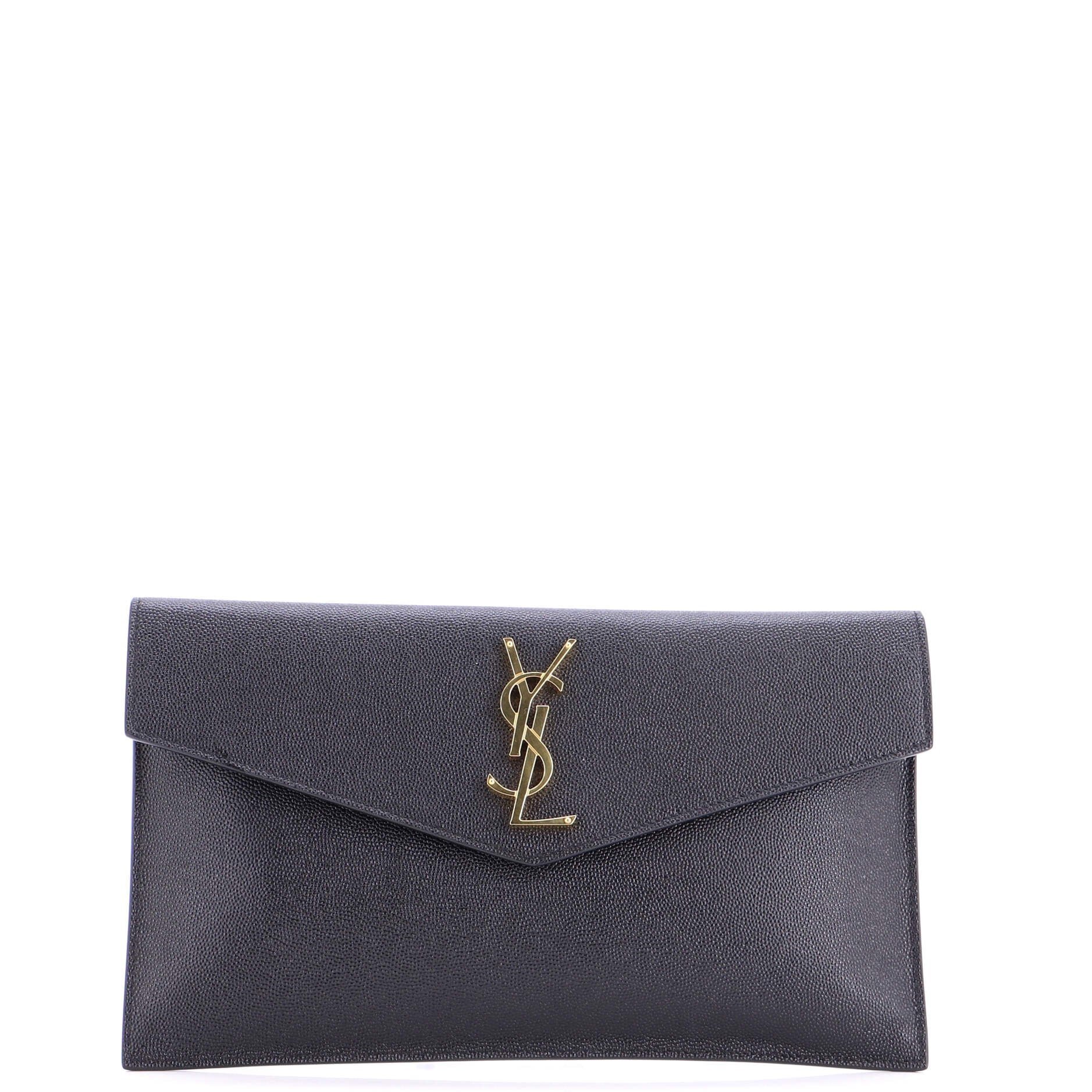 Leather clutch bag