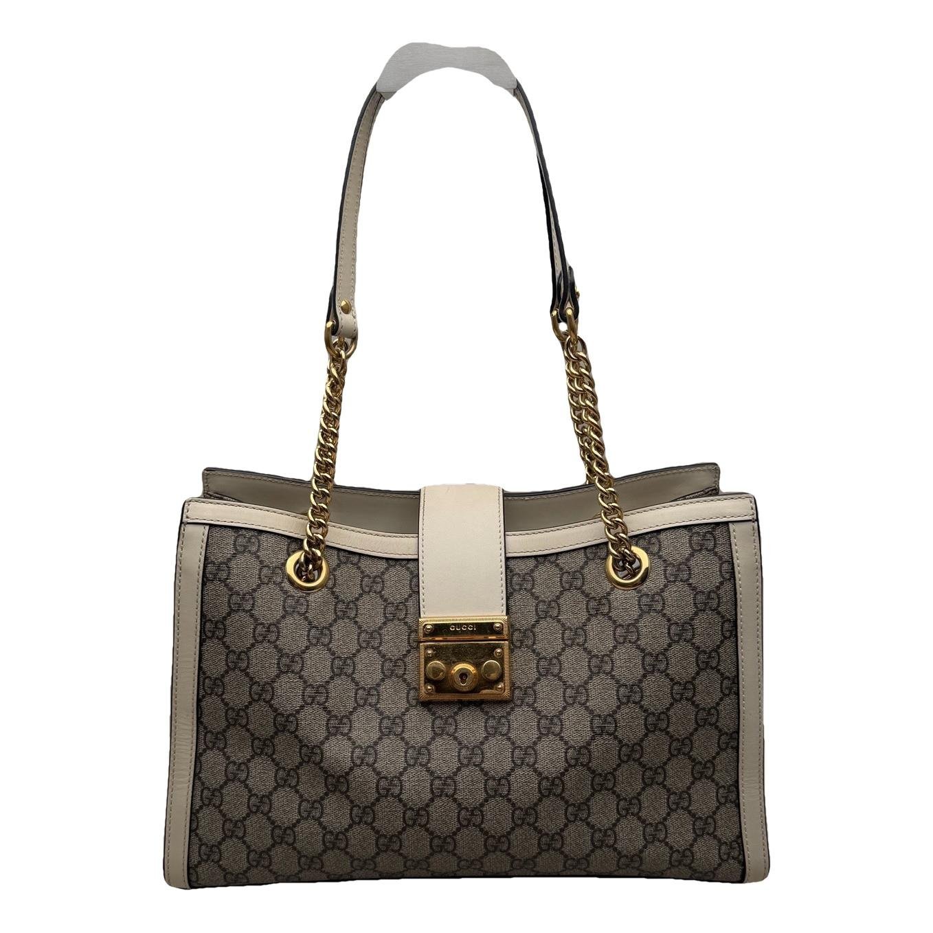 Padlock leather handbag