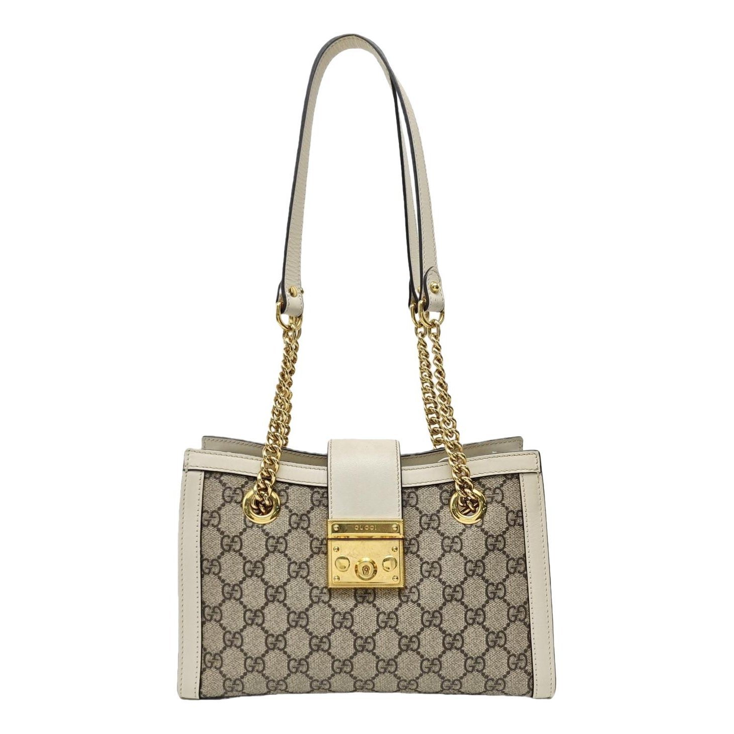 Padlock leather handbag