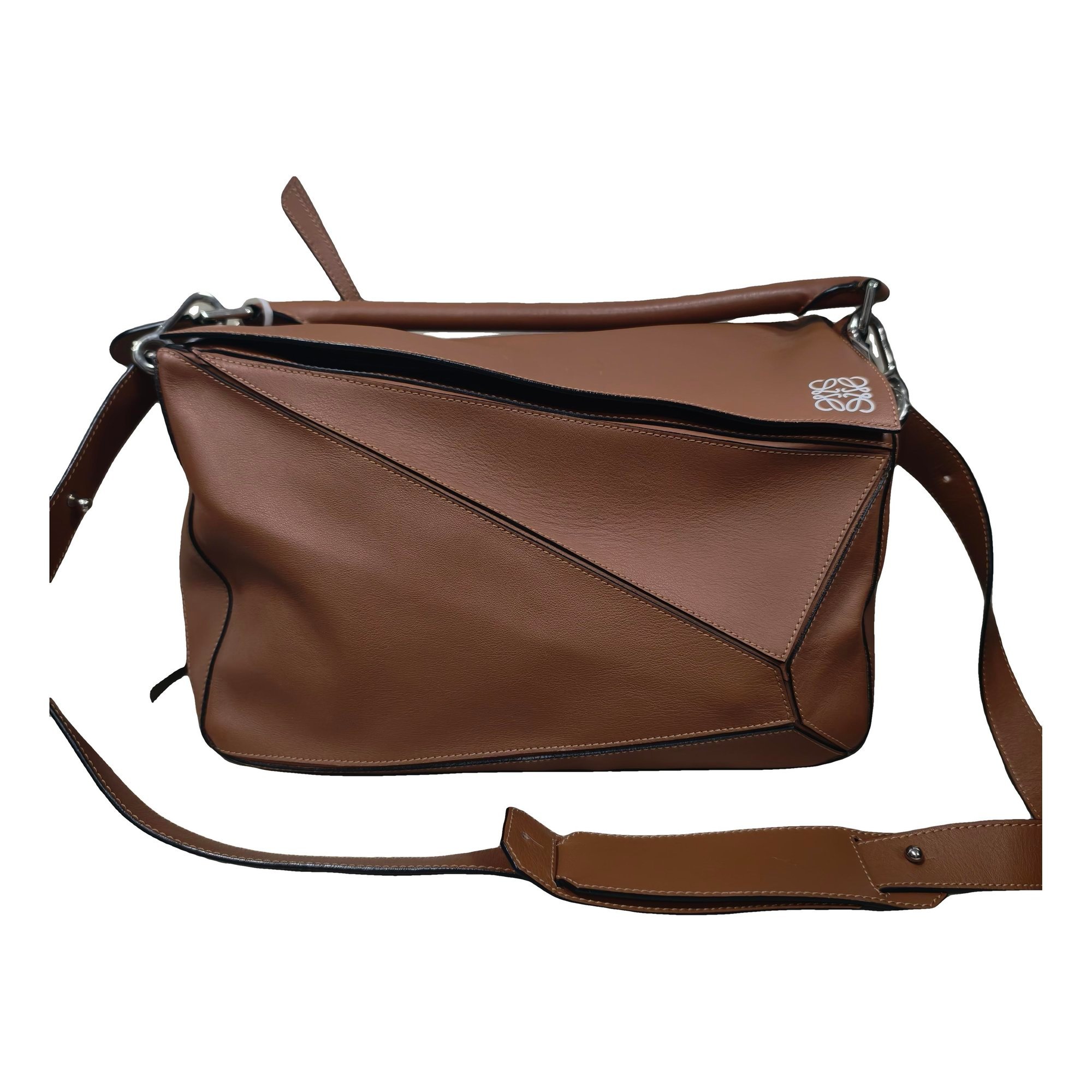 Puzzle leather handbag