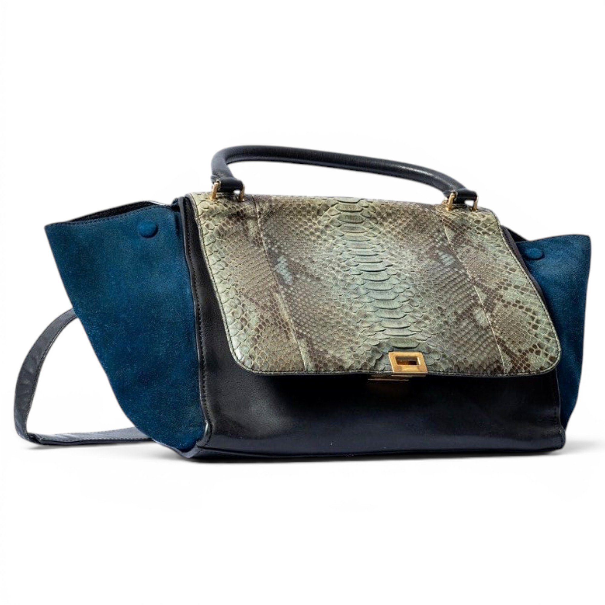 Trapèze leather handbag