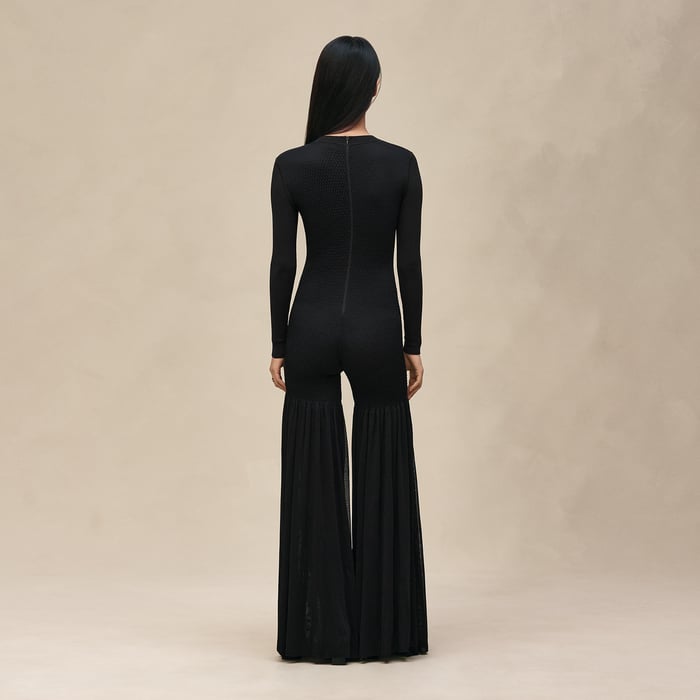 Noir Jumpsuit With Smocks