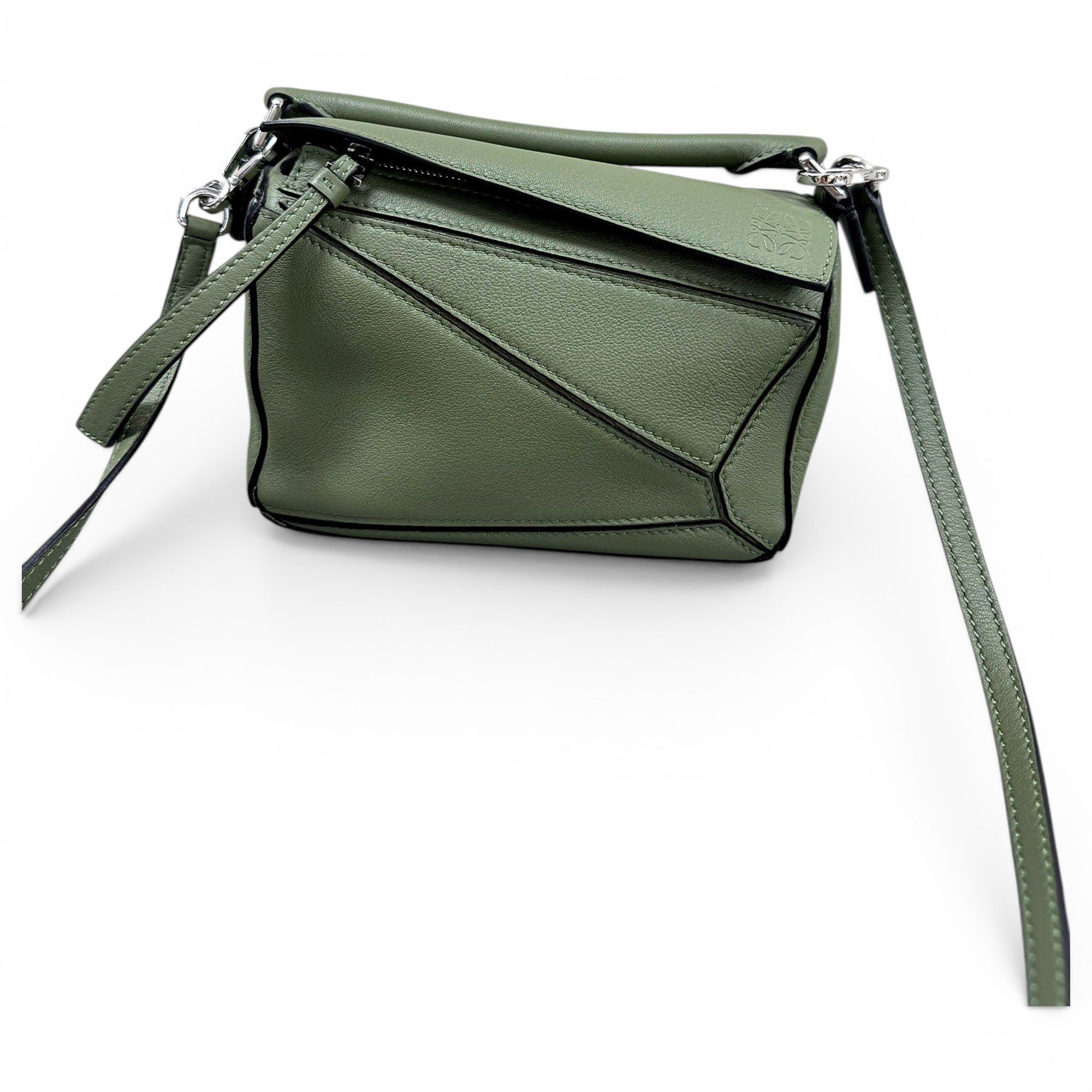 Puzzle leather handbag