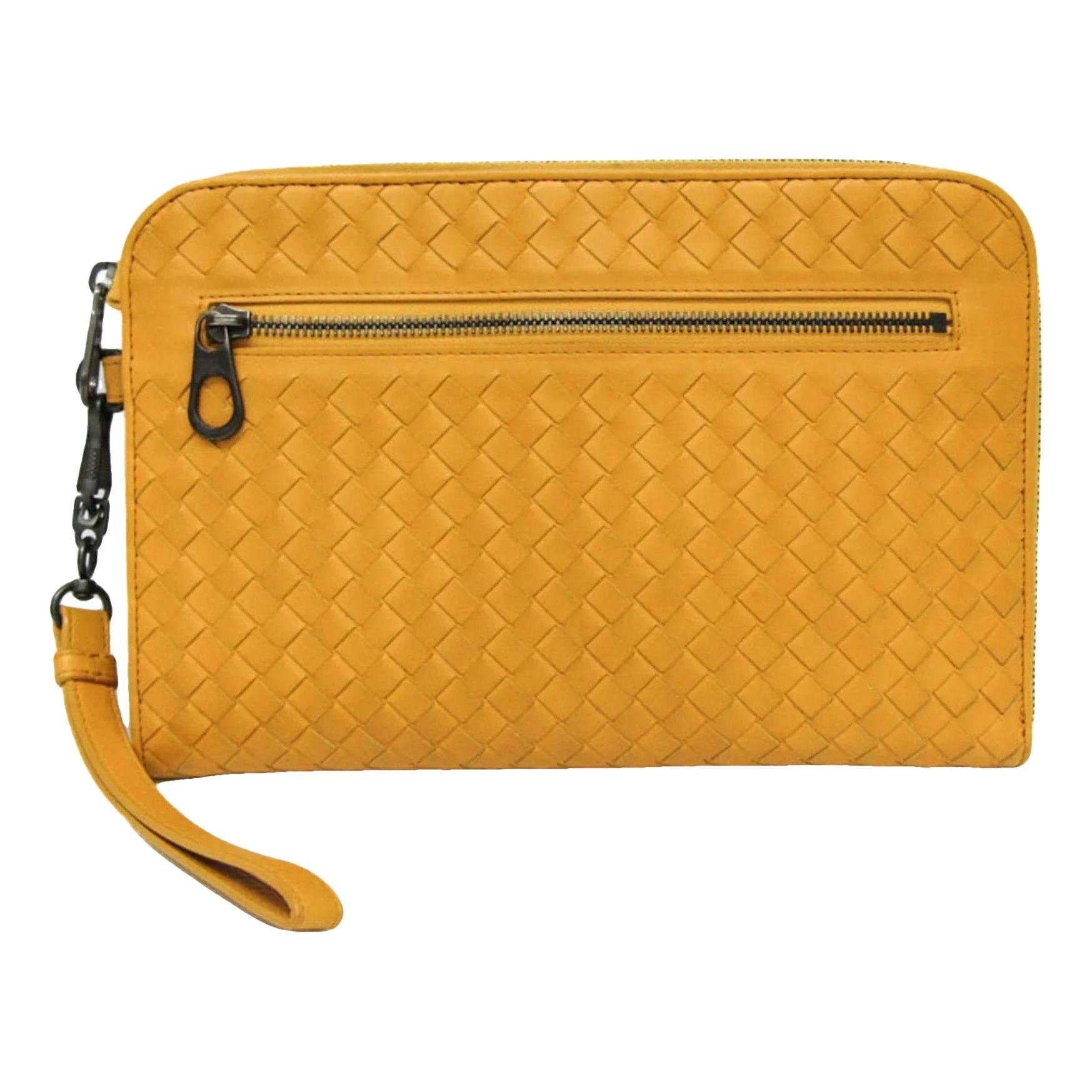 Leather clutch bag