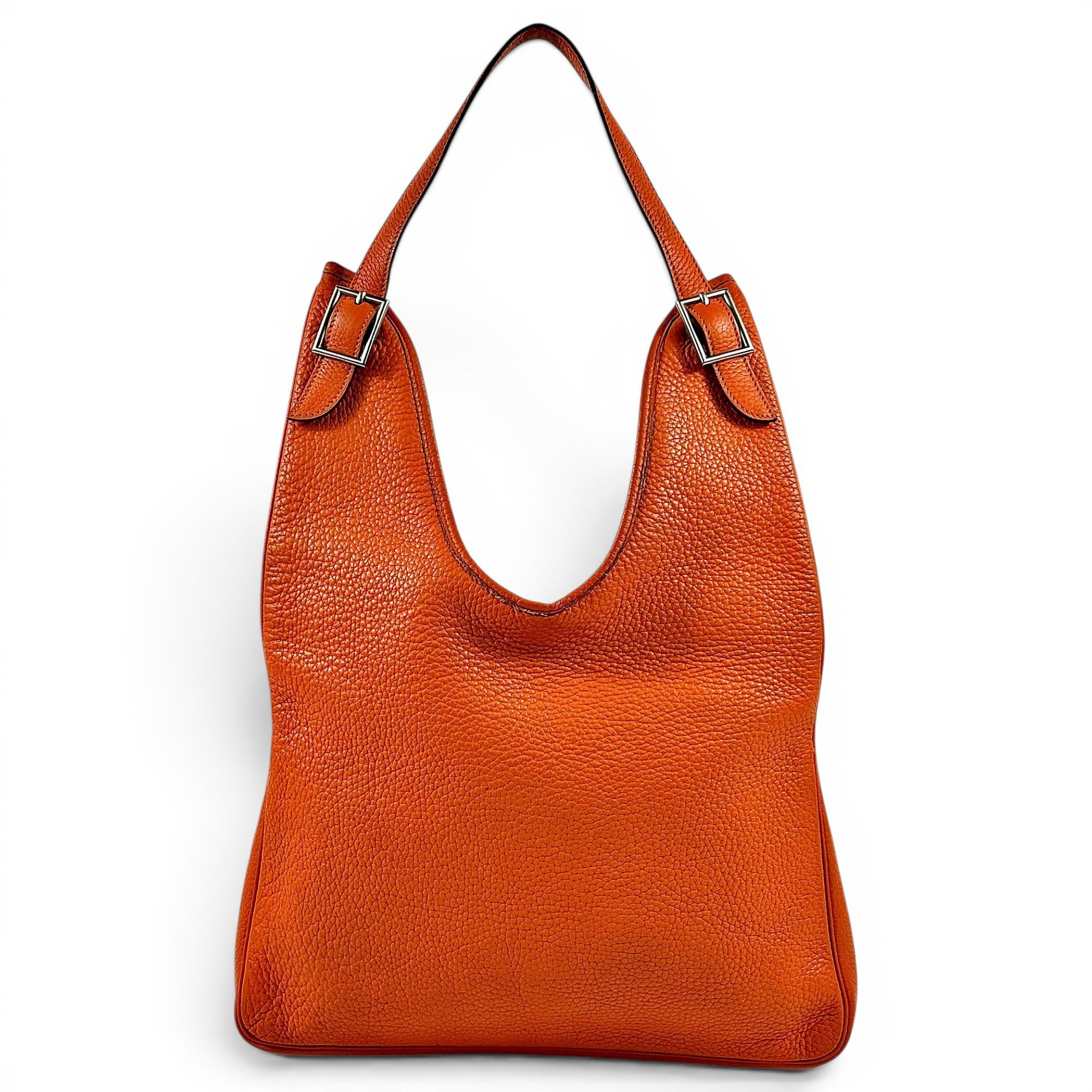 Hermes Massai Handbag Orange Clemence Leather 2004