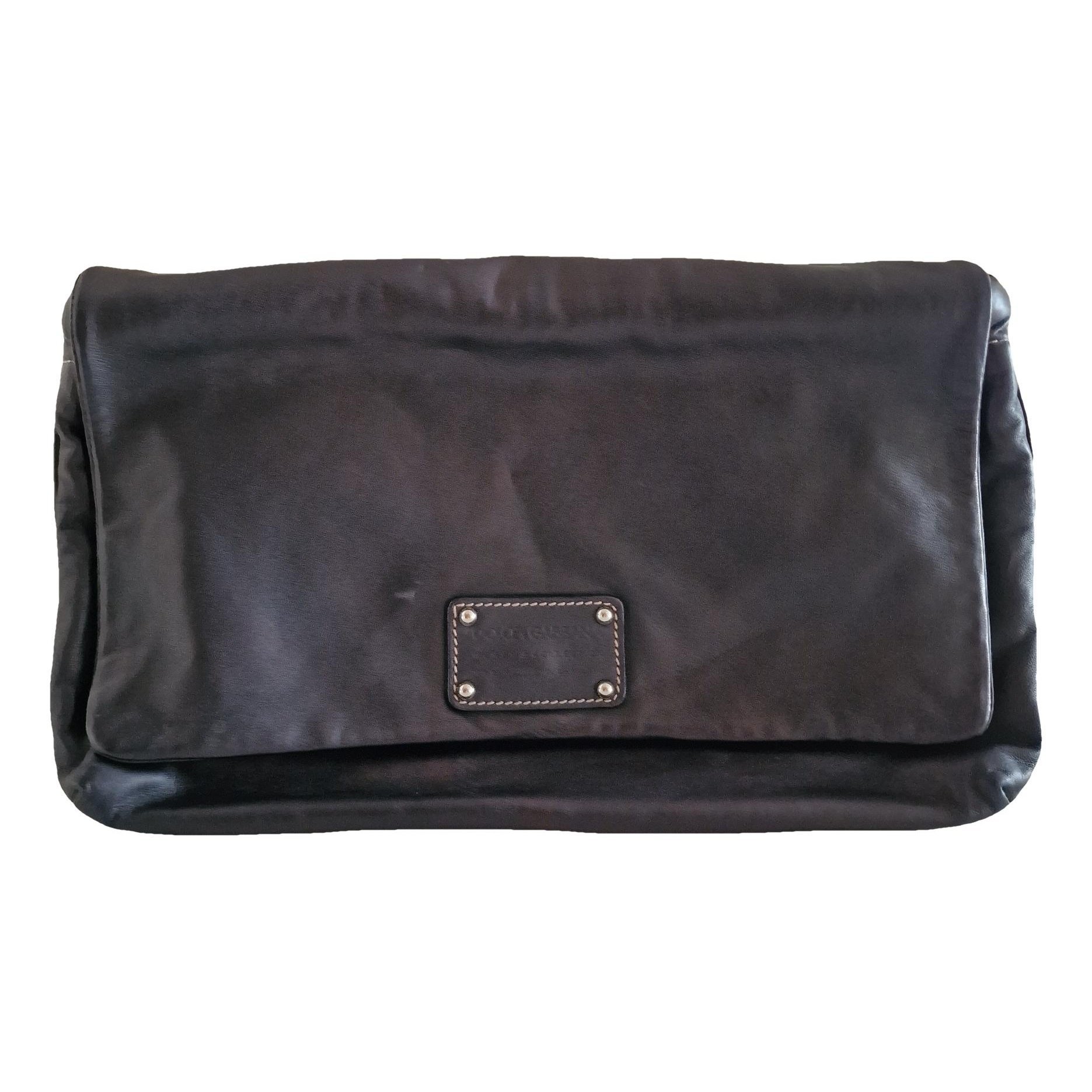Leather clutch bag