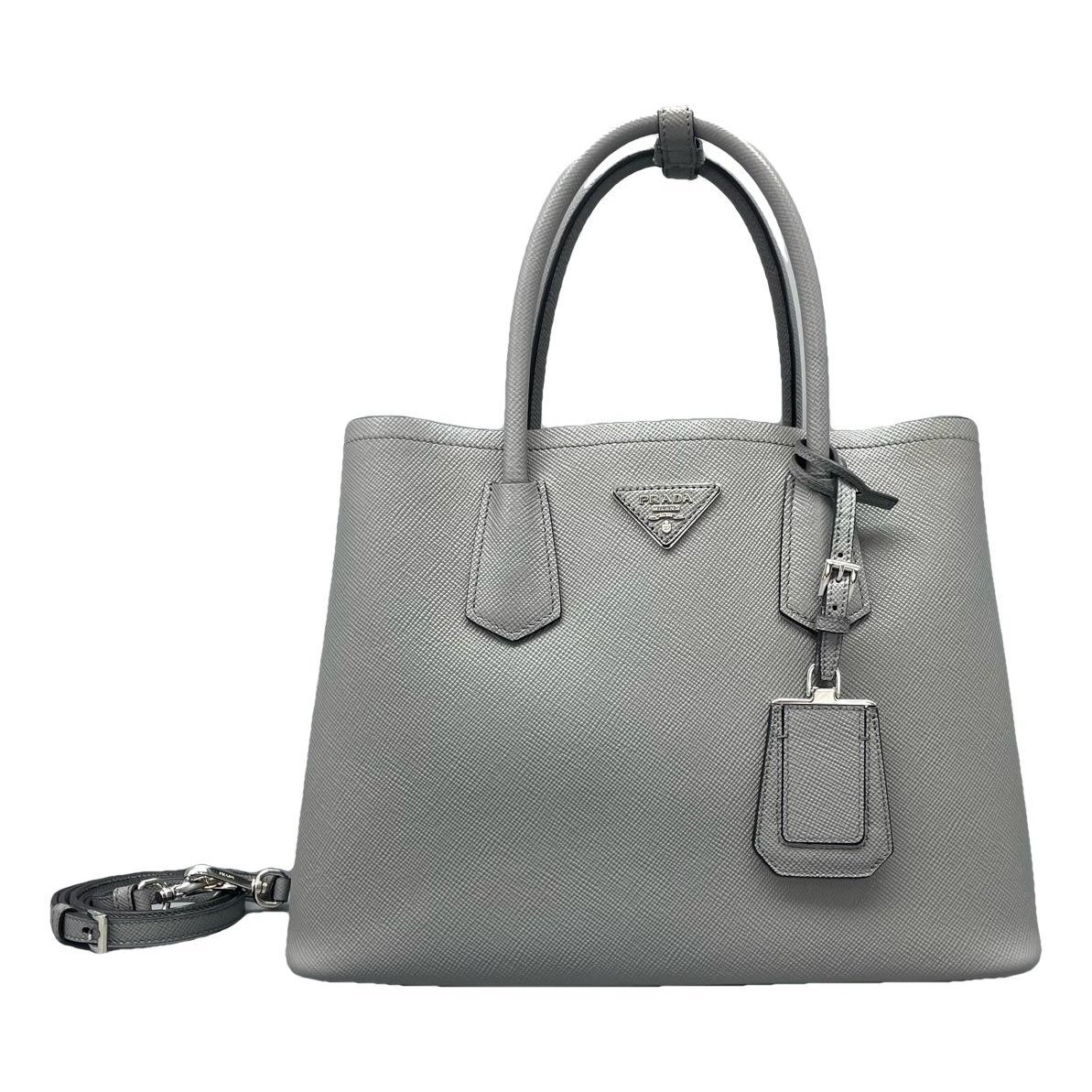 Double leather handbag