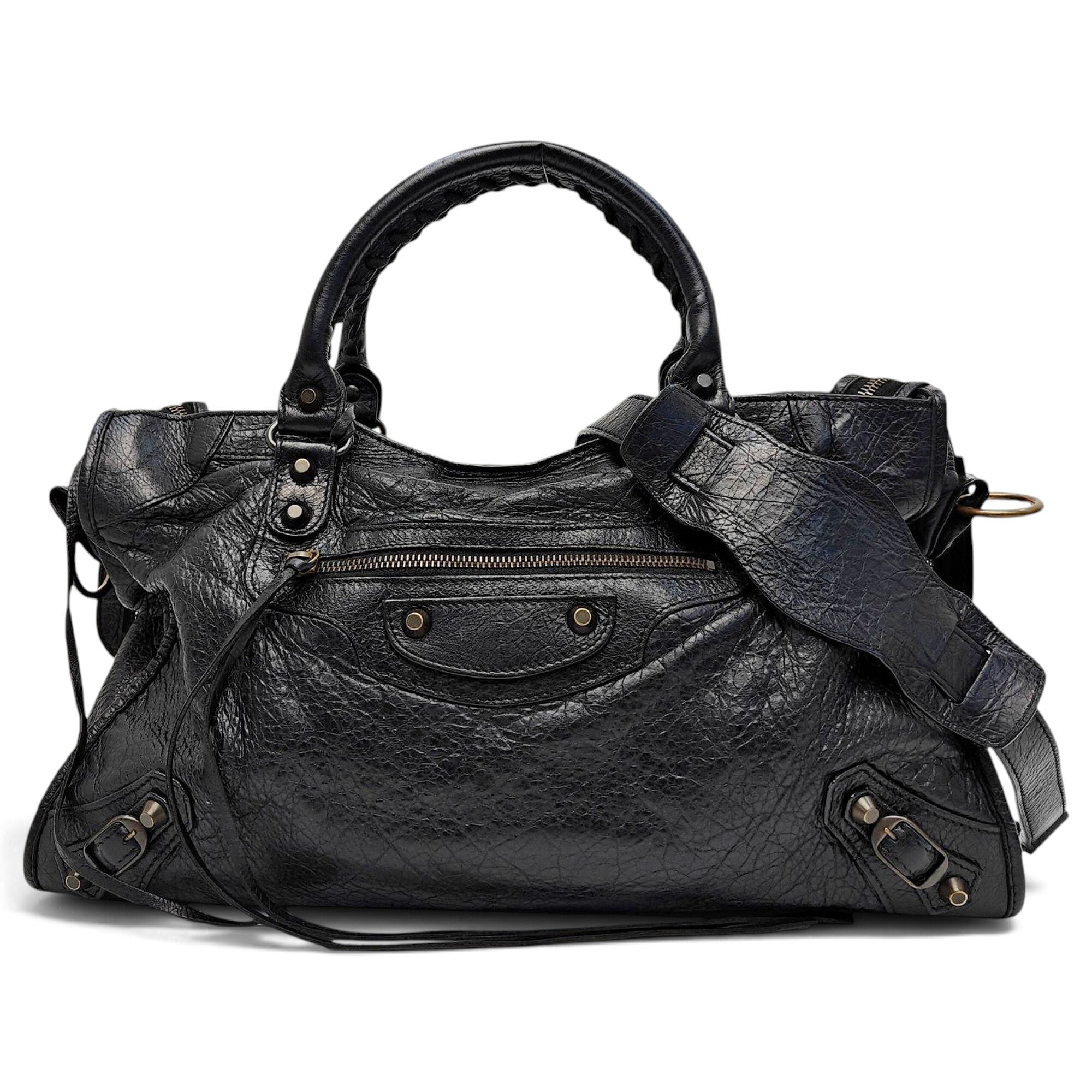 City leather handbag