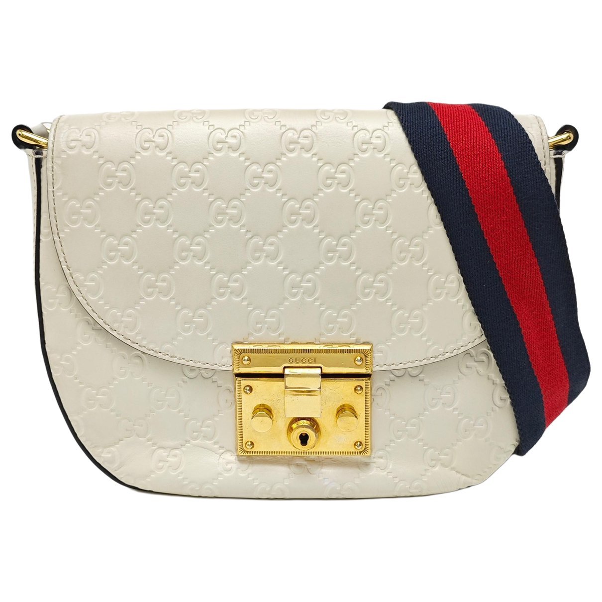 Padlock leather handbag