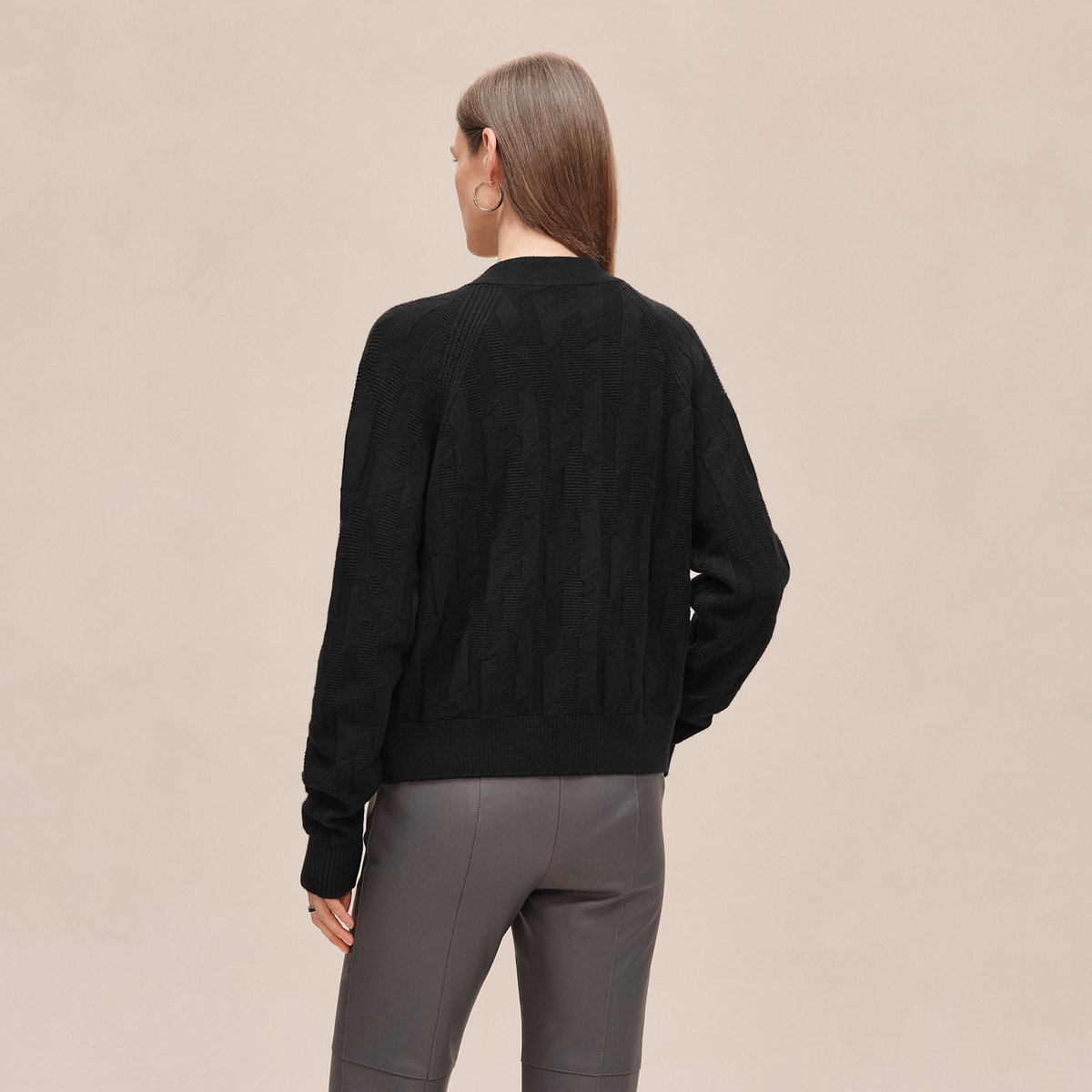 "H" long-sleeve cardigan