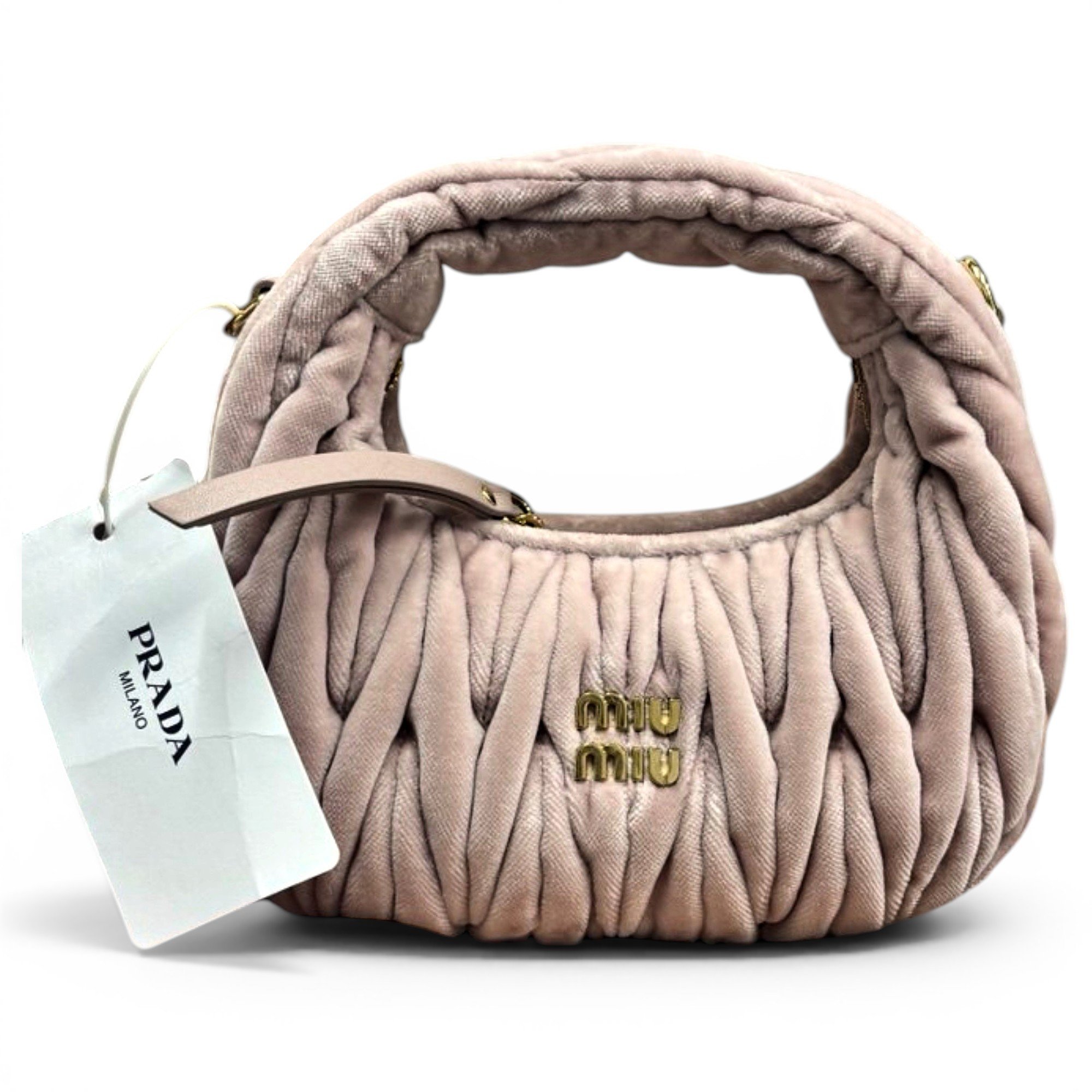 Miu Wander velvet handbag