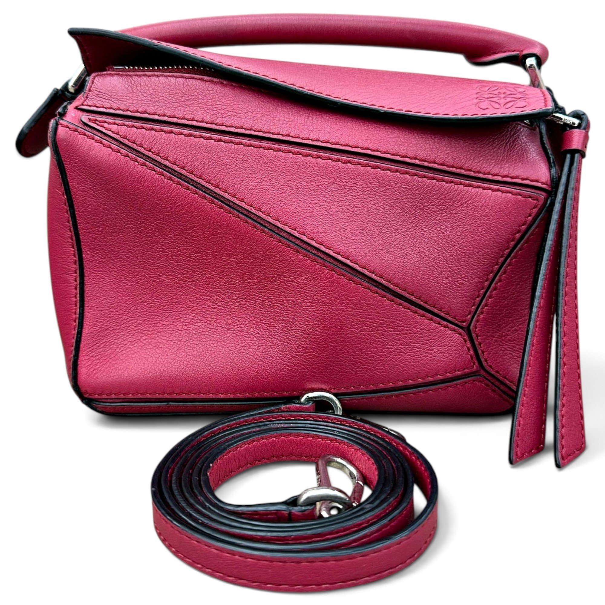 Puzzle leather handbag