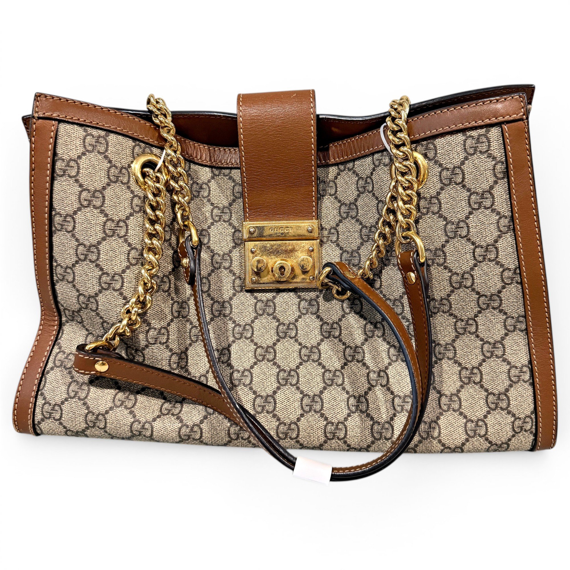 Padlock leather handbag