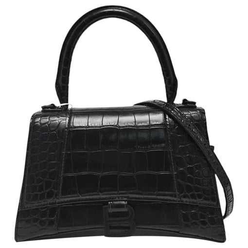 Hourglass leather handbag