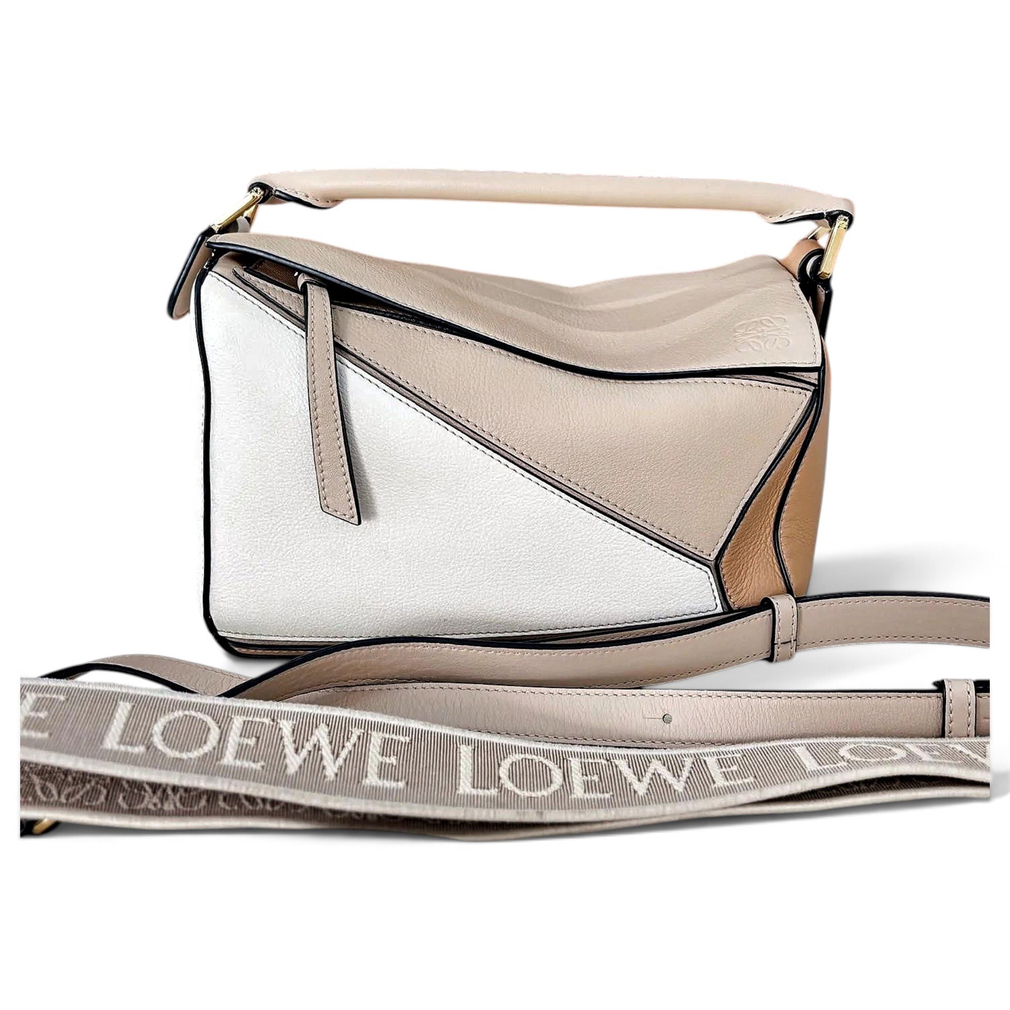 Puzzle leather crossbody bag