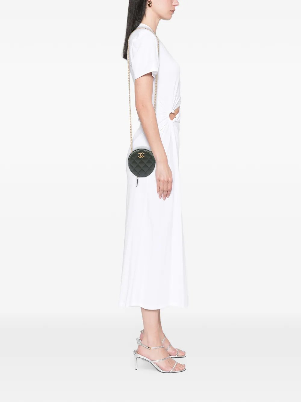 2021-2026 CC Quilted Lambskin Round Clutch with Chain crossbody bag