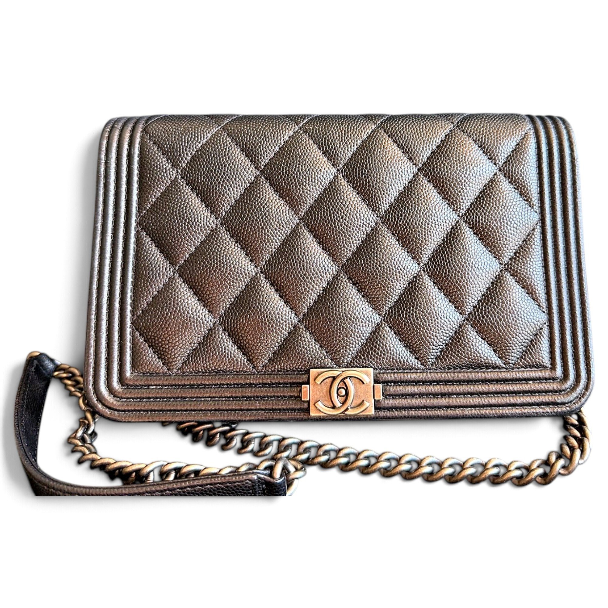 Wallet On Chain Boy leather handbag